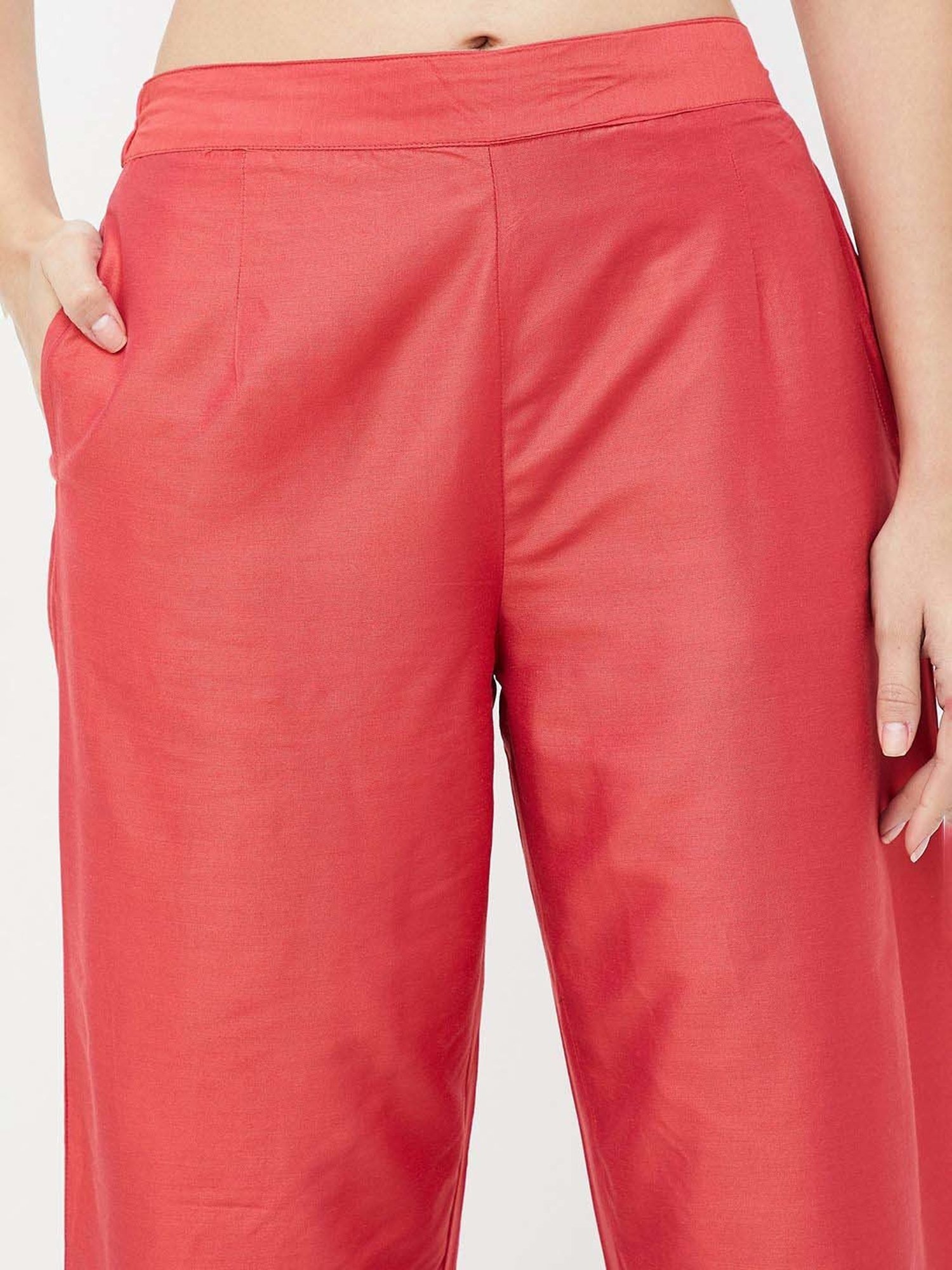 Melange by Lifestyle Red Embroidered Kurta Pant Set With Dupatta