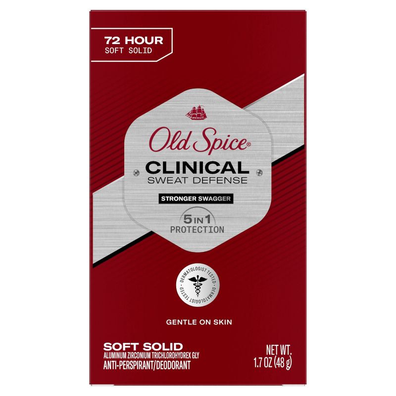 Old Spice Clinical 72-Hour Sweat Defense Anti-Perspirant Deodorant for Men Stronger Swagger - 1.7oz 