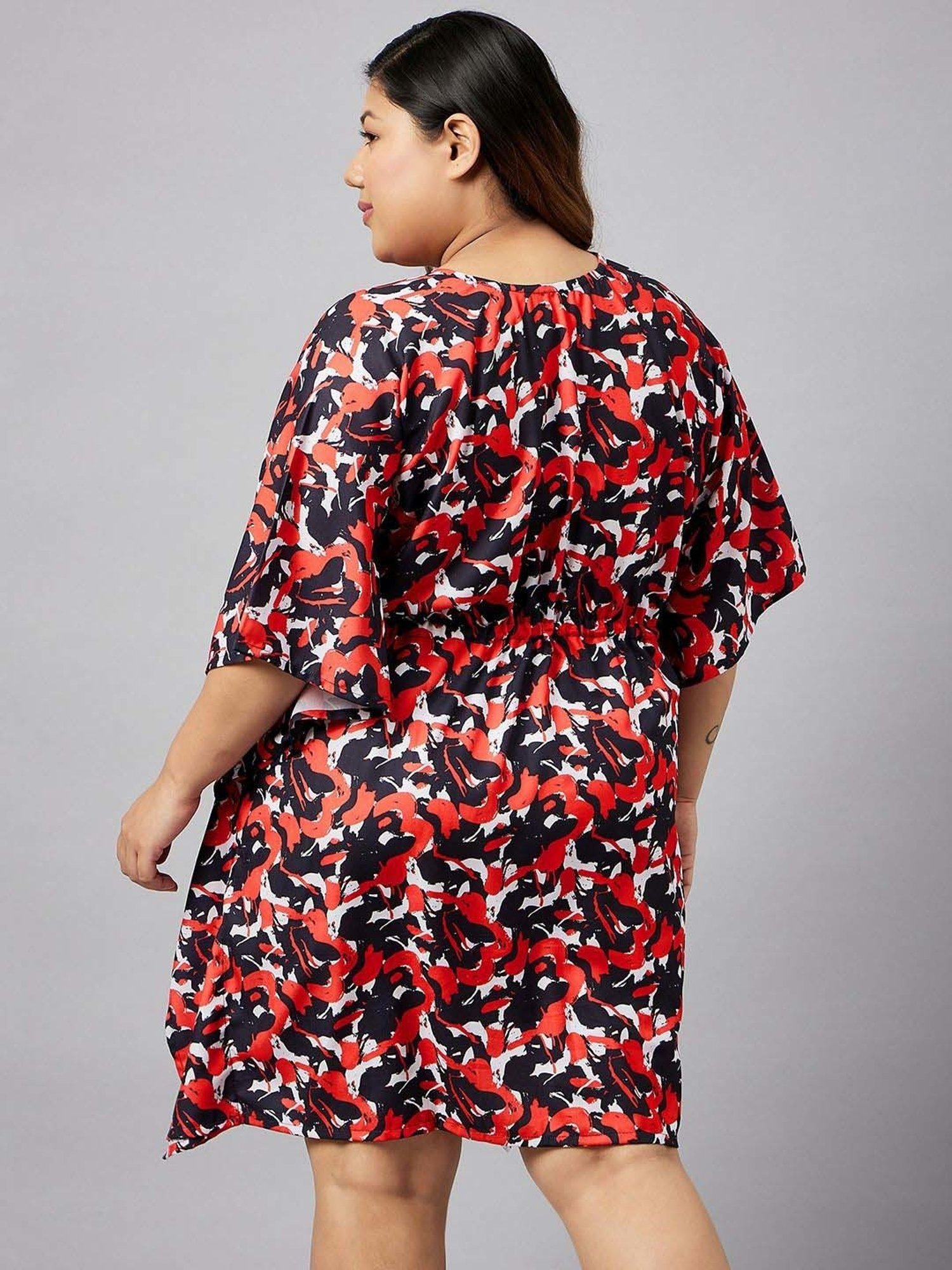 Secrets By ZeroKaata Red Printed Kaftan