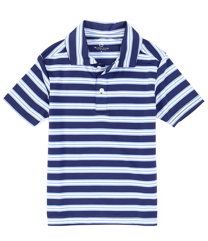 Class Club Big Boys 8-20 Short-Sleeve Multi Color Stripe Synthetic Polo Shirt