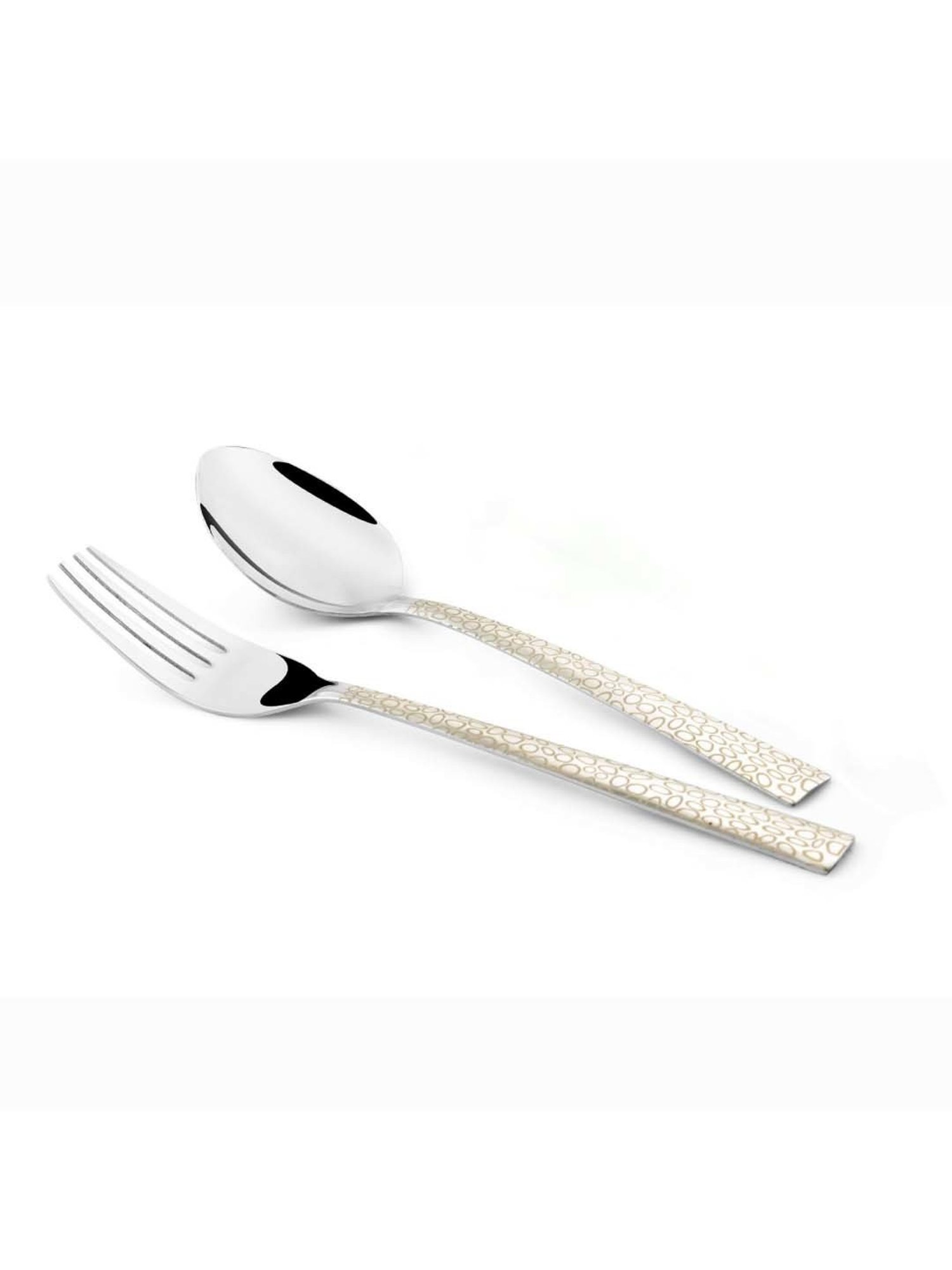 FnS Pebble Silver Stainless Steel Cutlery - Set of 12