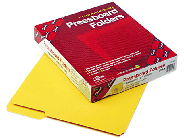Smead 21562 Recycled Folders, One Inch Expansion, 1/3 Top Tab, Letter, Yellow, 25/Box