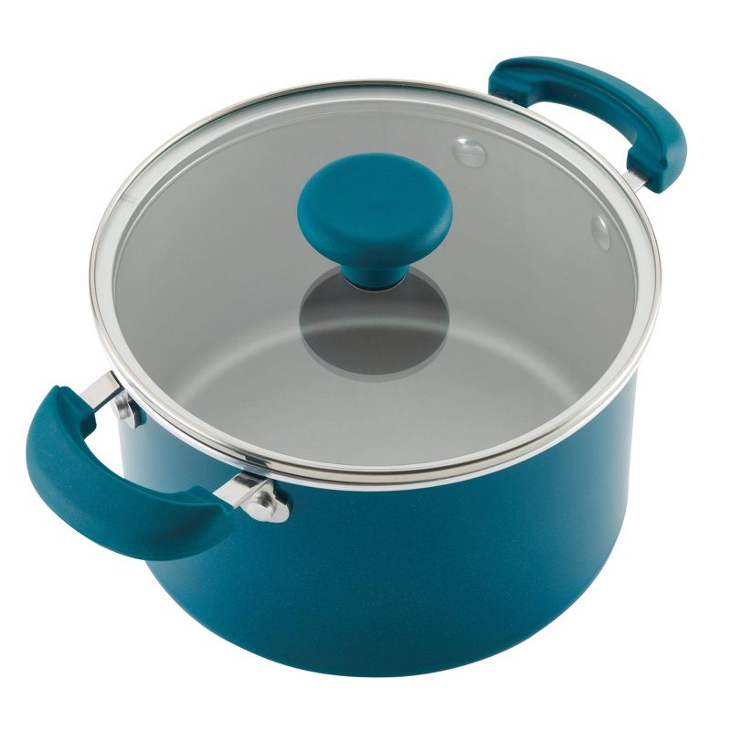 Rachael Ray Create Delicious 8pc Aluminum Nonstick Cookware Stacking Set Teal