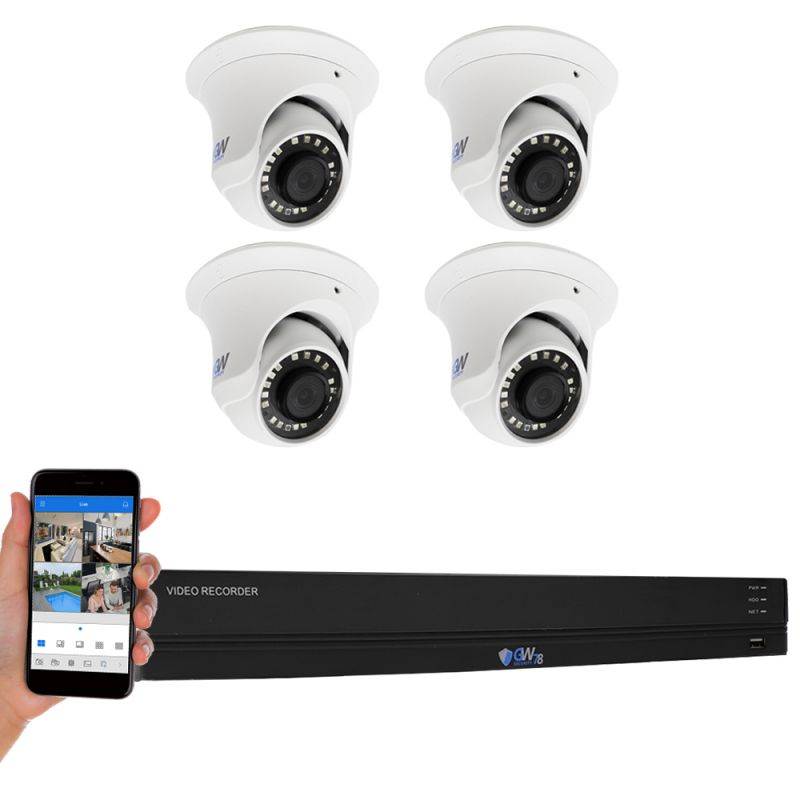 GW Security 16 Channel 4K H.265+ CCTV DVR Security System with (16) x HD 8MP 2160P Waterproof 4K Dome Security Cameras, 100ft Night Vision, 4TB Hard Drive, Smart Motion Detection, Plug & Play