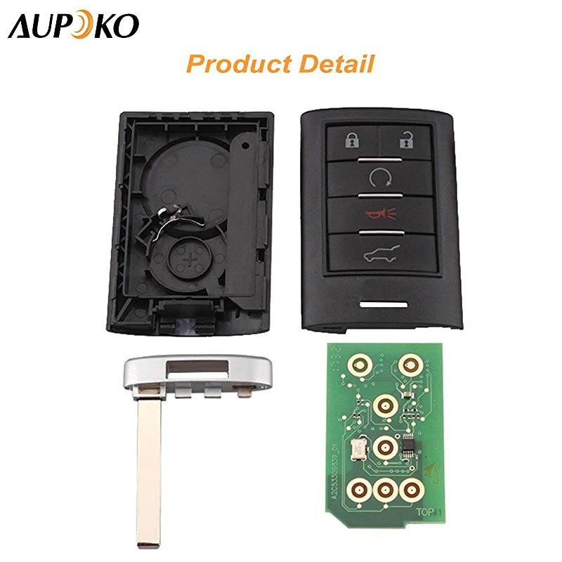 Keyless Entry Remote Control NBG009768T, 5 Button 315MHz Uncut Insert Blade Car Smart Key Fob, Replace# 22865375, PN22856930, Fits for for Cadillac SRX ATS ELR XTS 2013-2014