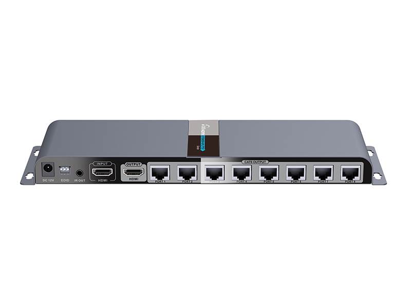 8-Port HDMI Splitter Over Cat6 1x8 1080P Extender With IR - 40M/131Ft, with HDMI Loop-Out Local Display POE Function with one Power Supply