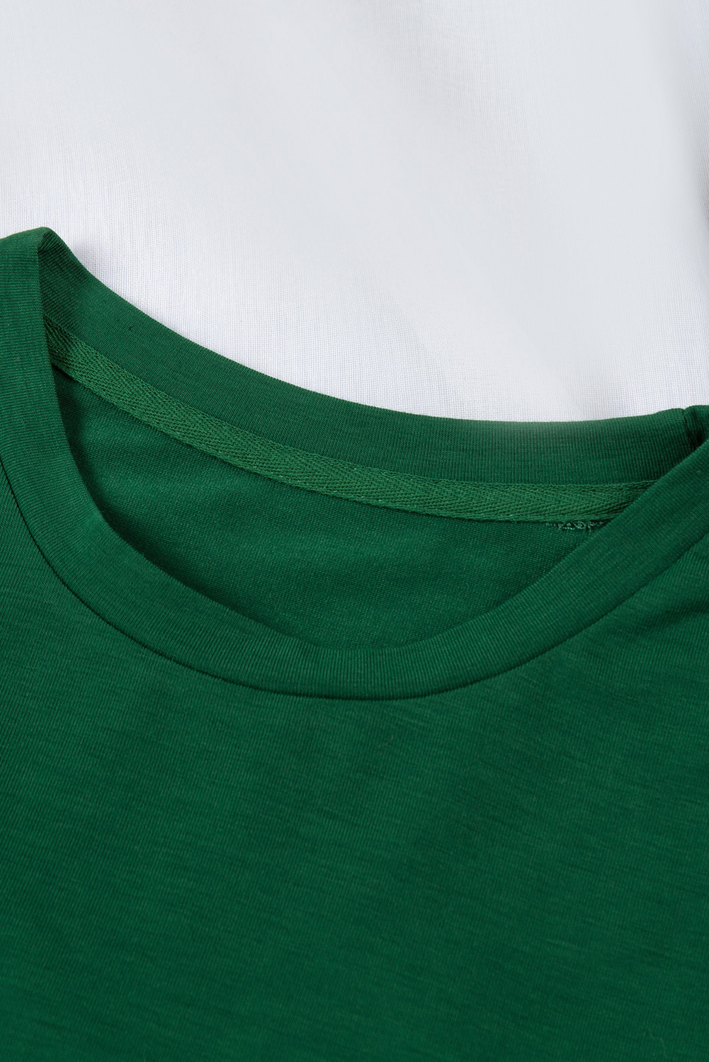 Blank T Shirt - Green Casual Solid Color Crew Neck Tee Customized