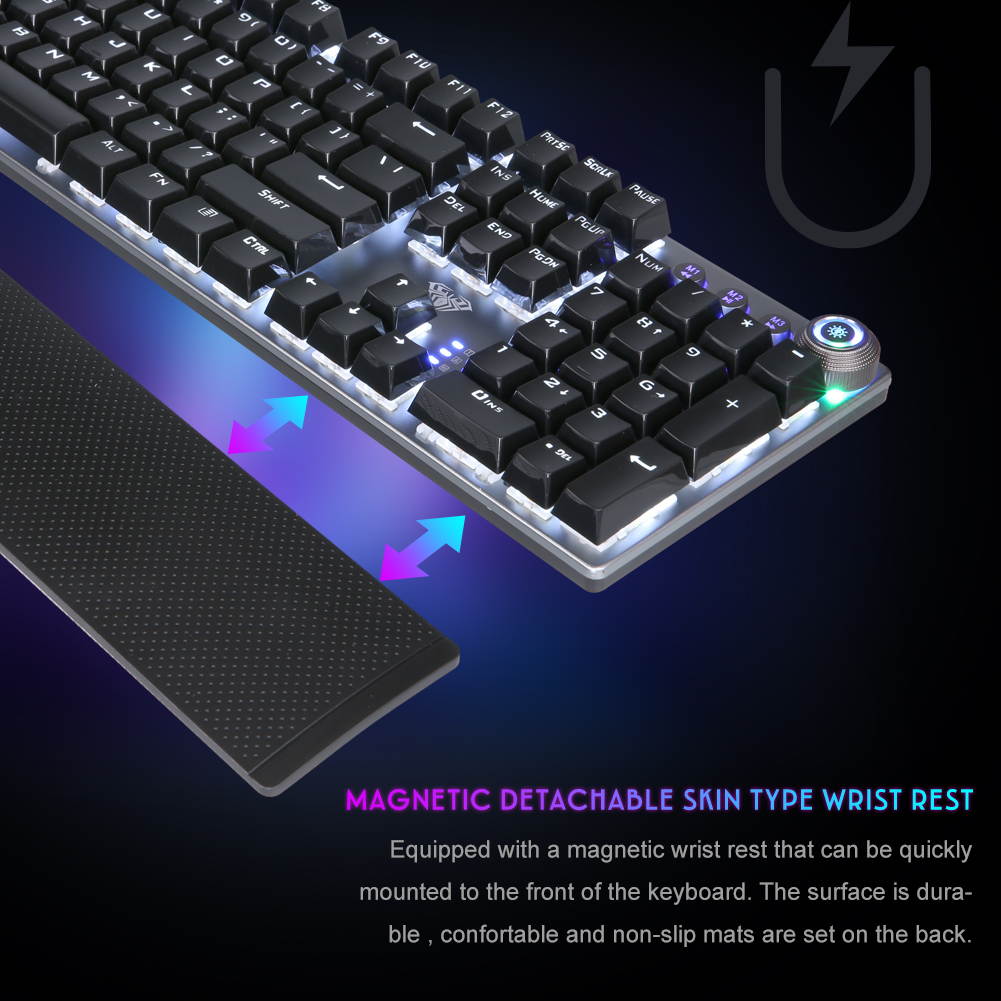 AULA F2088/F2058 Mechanical Gaming Keyboard 104 Anti-ghosting Brown Switch Blue Wired Mix Backlit Keyboard for Gamer Laptop PC