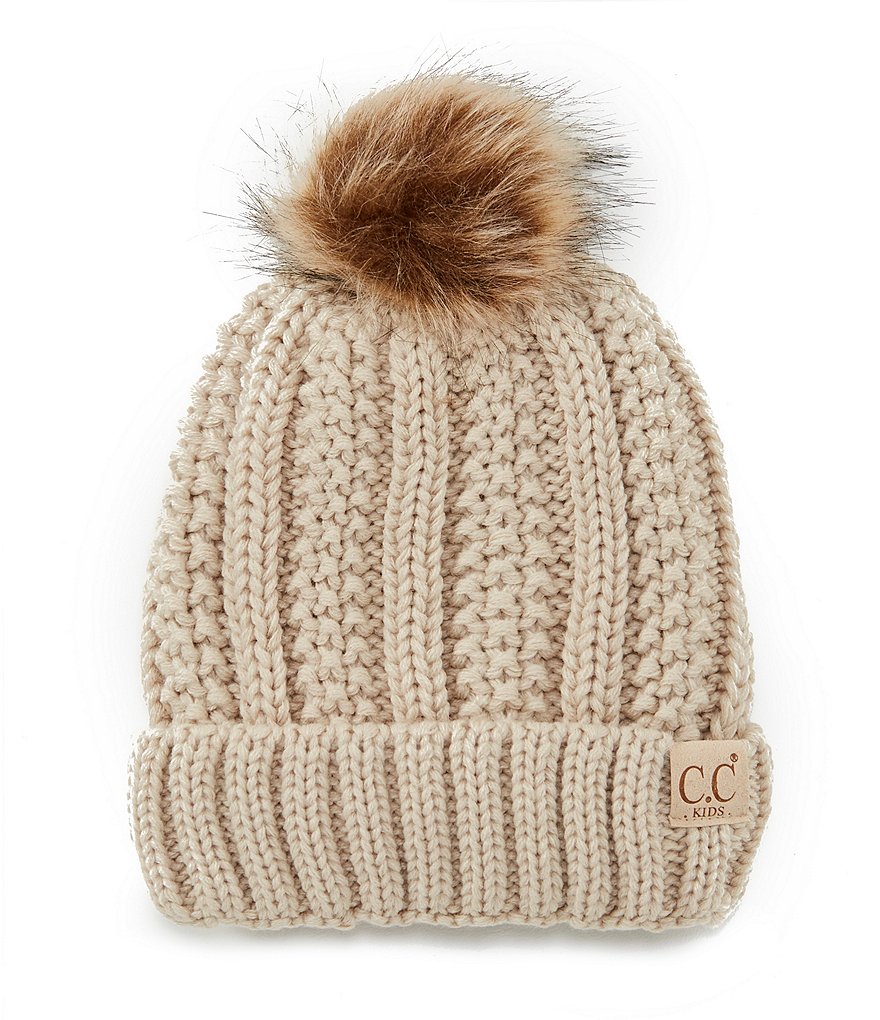 C.C. BEANIES Girls Crocheted Thick-Knit Beanie