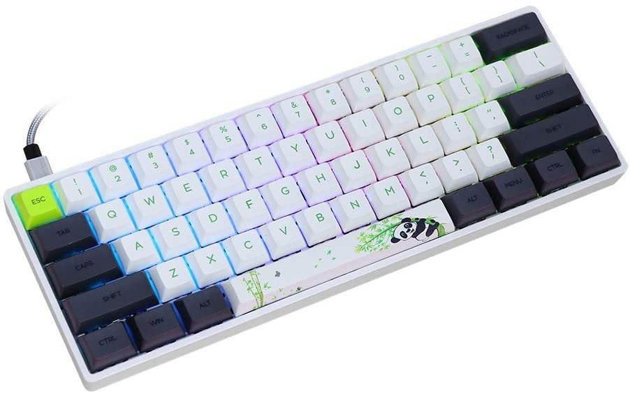 EPOMAKER SKYLOONG SK61 61 Keys 60% Hot Swappable Programmable Mechanical Gaming Wired Keyboard with RGB Backlit, NKRO, Water-Resistant, Type-C Cable for Win/Mac/Gaming (Gateron Optical Black, Panda)