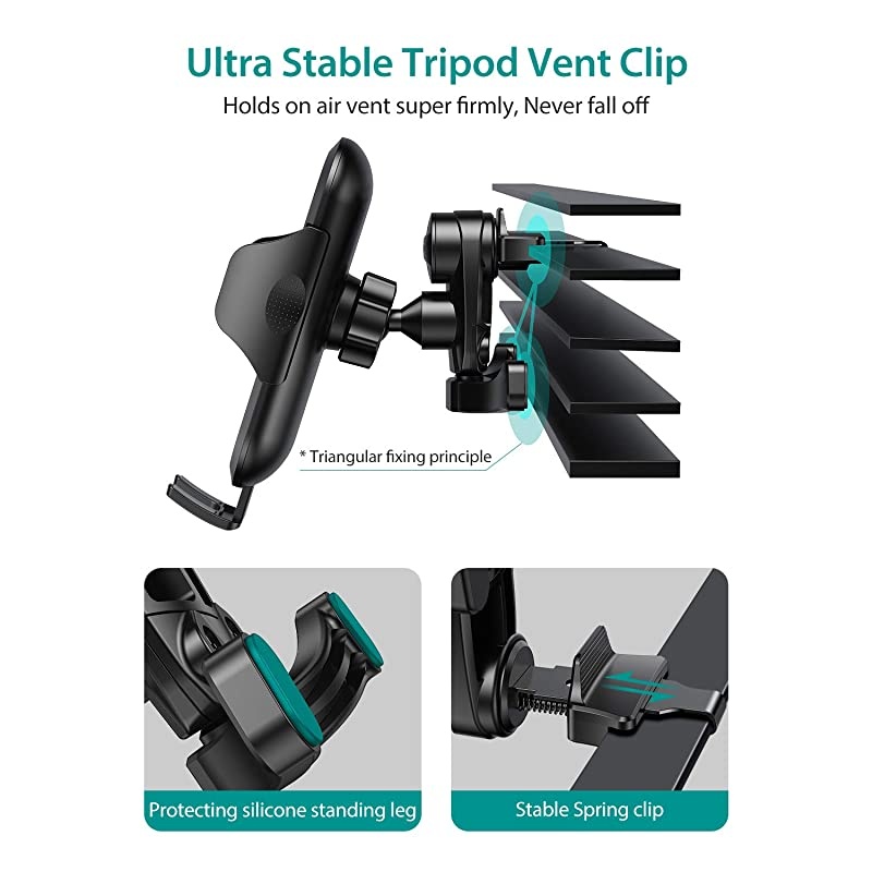 2021 Upgrade Ultra Stable Car Phone Mount Easy Clamp Universal Cell Phone Holder for Car Air Vent Car Phone Holder Mount Fit for iPhone 12 11 Pro Max Mini SE XS XR Galaxy S21 Note 20 10 etc