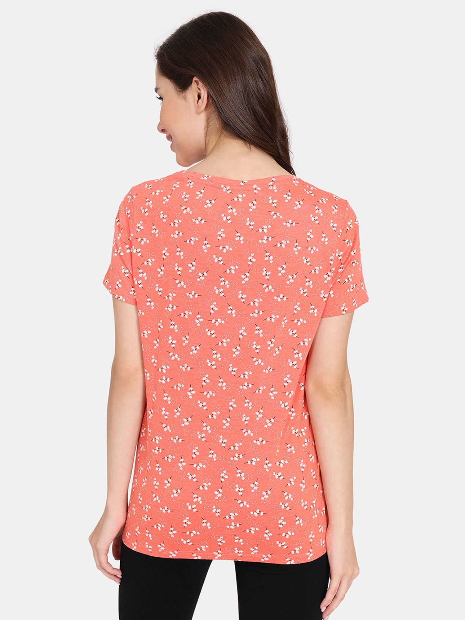 Rosaline by Zivame Orange & Purple Printed T-Shirt - Pack of 2