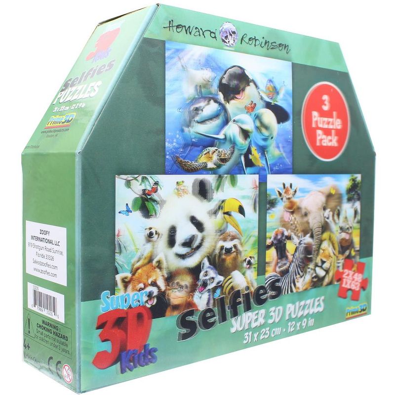 Howard Robinson Howard Robinson- Animal Selfies - 48 & 63pc 3D Puzzle Box of 3
