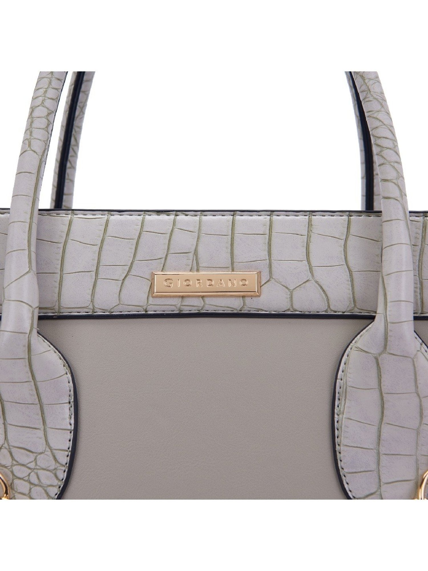 Giordano Grey Textured Medium Tote Handbag