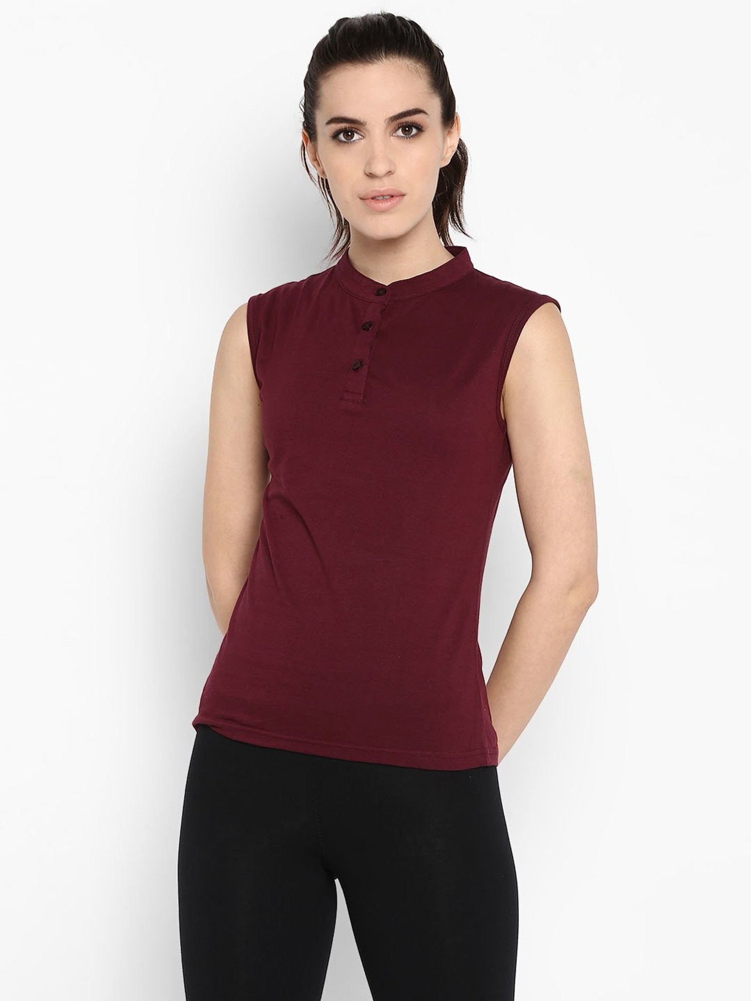 Appulse Maroon Cotton Slim Fit T-Shirt
