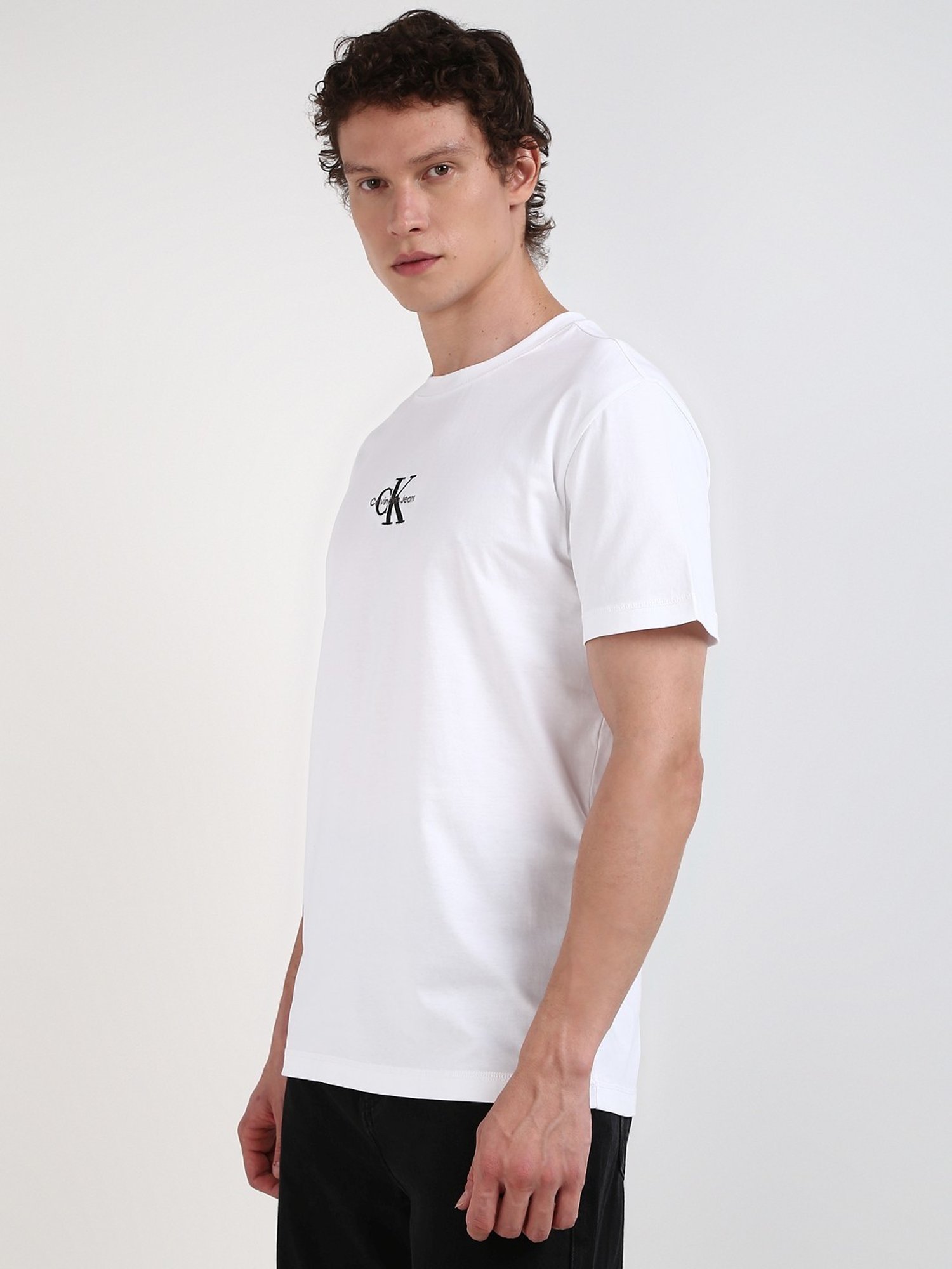 Calvin Klein Jeans White Cotton Regular Fit T-Shirt