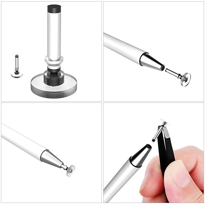 Stylus Pen for Touch Screens High Sensitivity Capacitive Disc Pencil Magnetism Cover Cap Compatibile with iPad ProiPad MiniiPad AiriPhone Series All Capacitive Touch Screens by  White