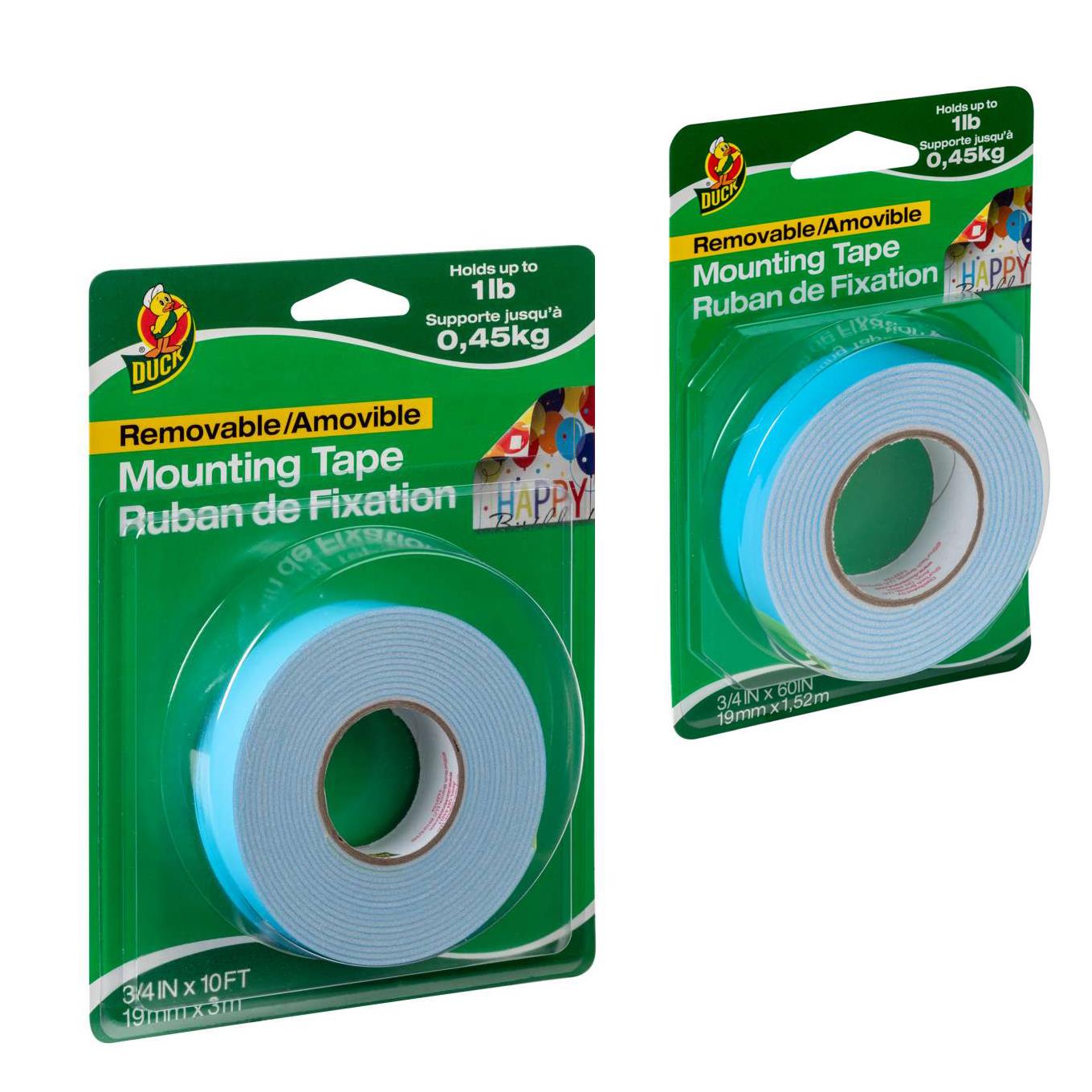 Duck Brand Removable Mounting Double-Sided Foam Tape: 3/4 in. x 10 ft. (White)