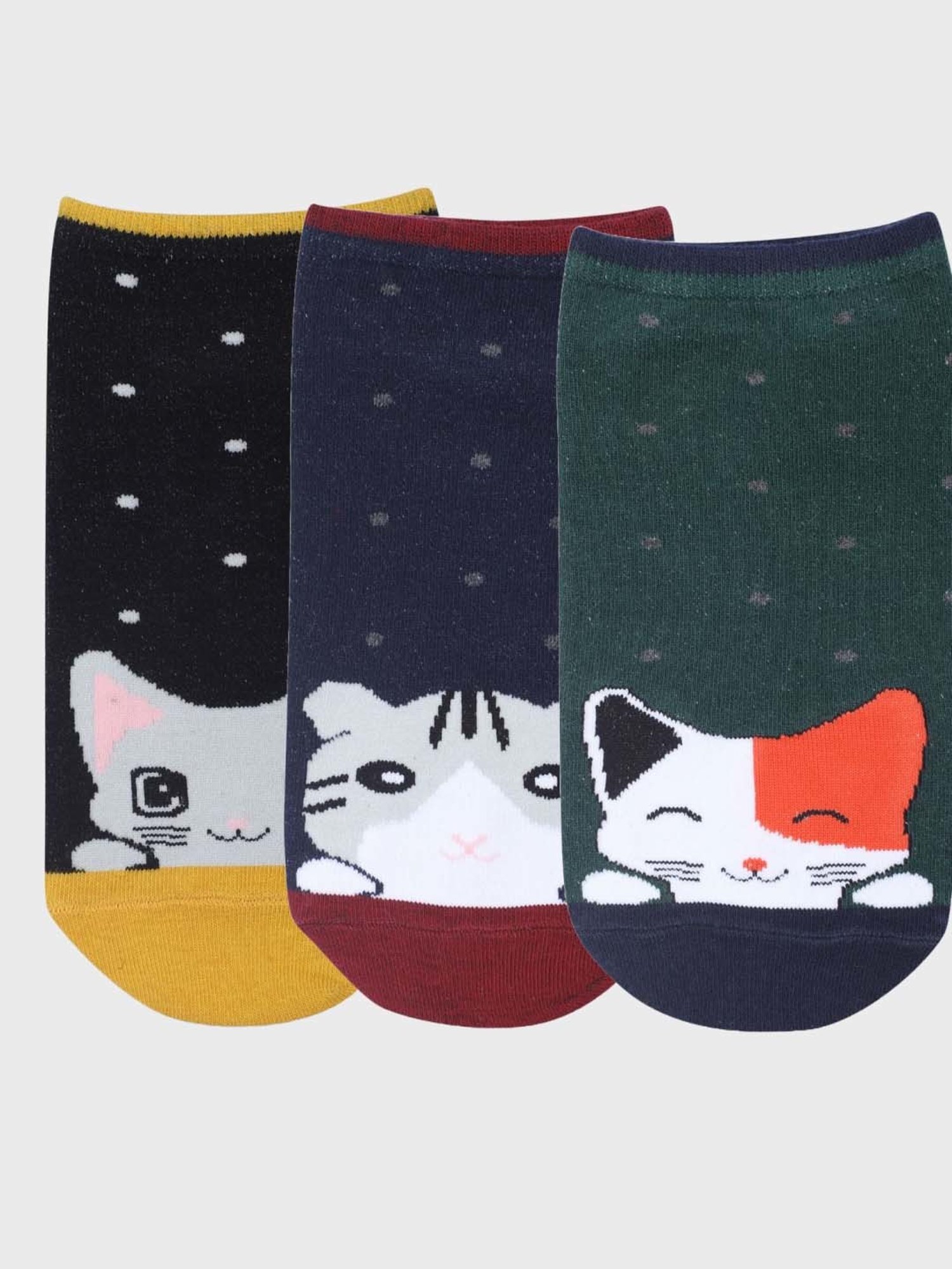 NEXT2SKIN Black & Navy Cotton Sneaker Socks - Pack Of 3