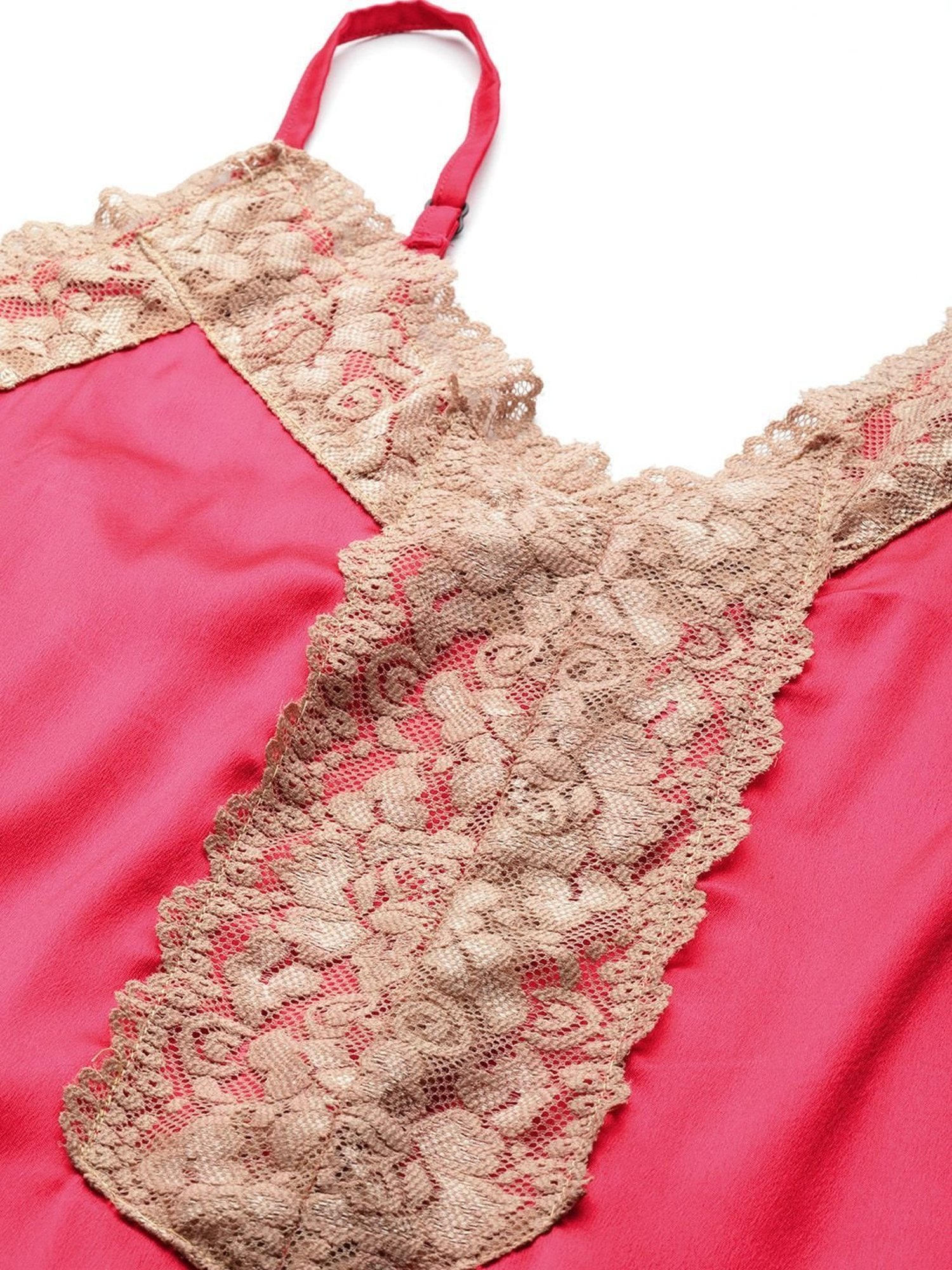 Ms.Lingies Pink Lace Work Nighty