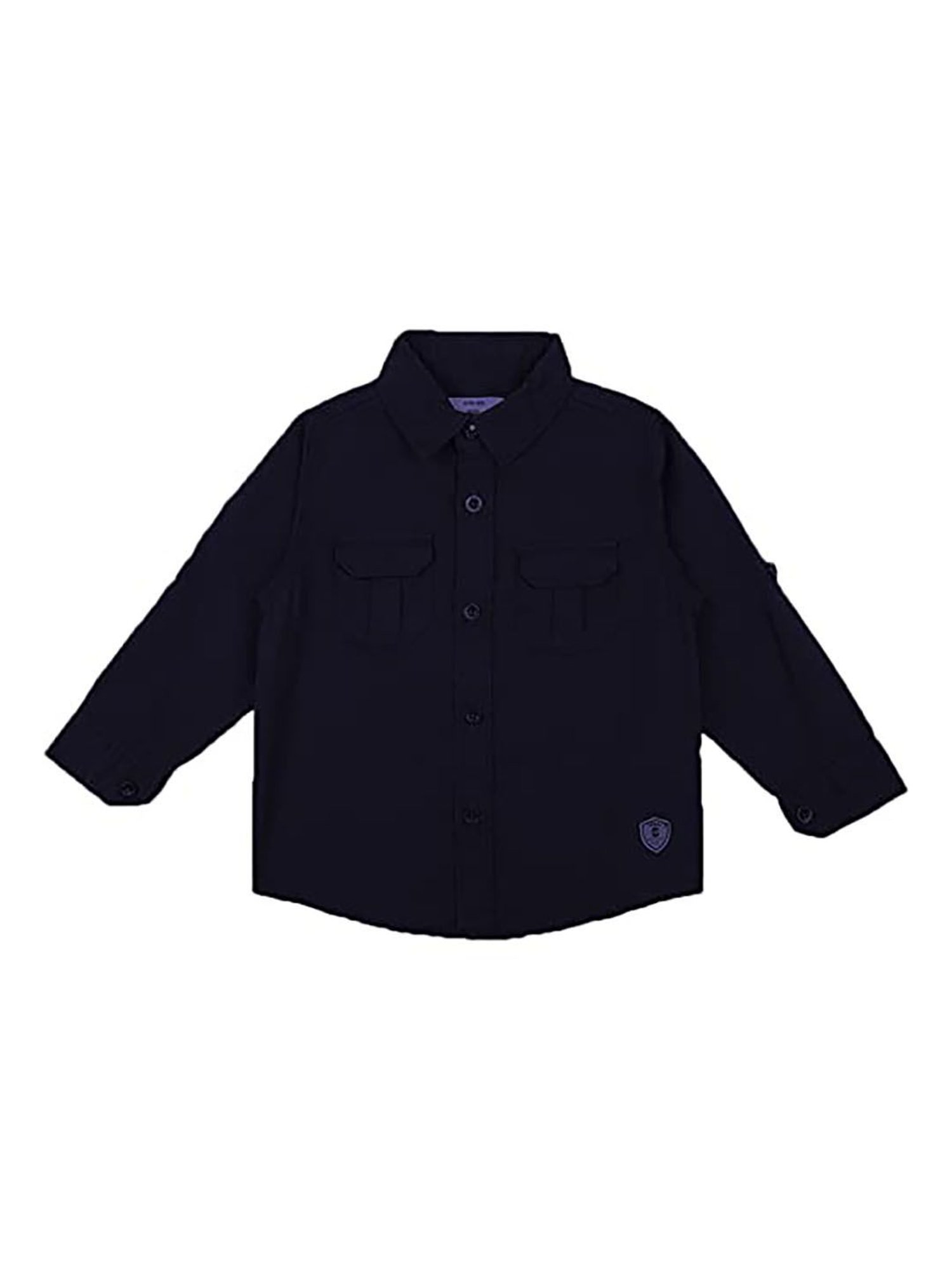 Bodycare Kids Navy Solid Full Sleeves Shirt