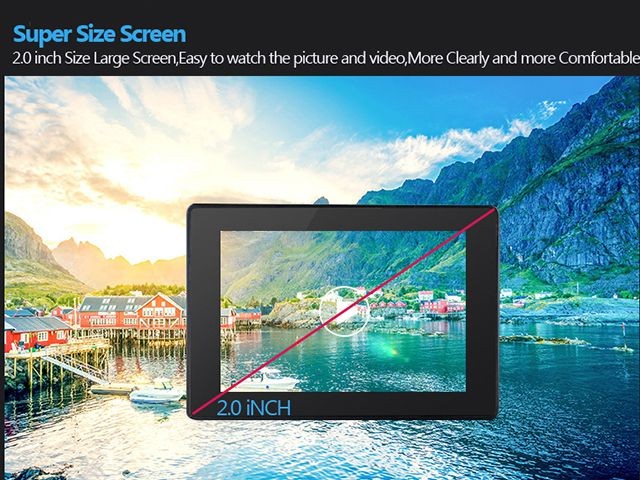 2.0 inch 1080P Action Camera Wifi 170 Degree Lens 50M Waterproof Pro Sport DV Bike Helmet Cam Mini Camcorder Black Color