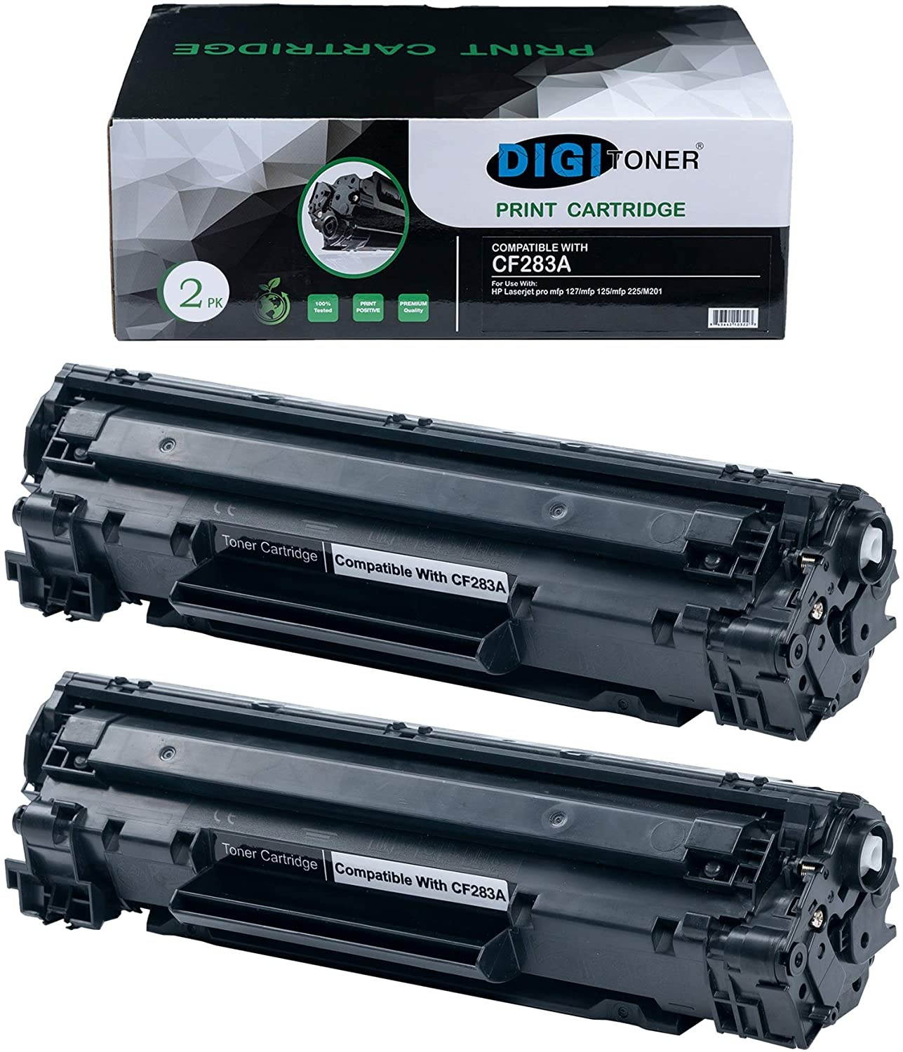 TonerPlusUSA High Yield New Toner Cartridge Replacement for HP CF283A Laserjet Pro MFP/M125/M125a/M125nw/M127fn/M127/fs/M127fw/M201dw/M201n/M225dn/M225dw (2 Pack,Black)