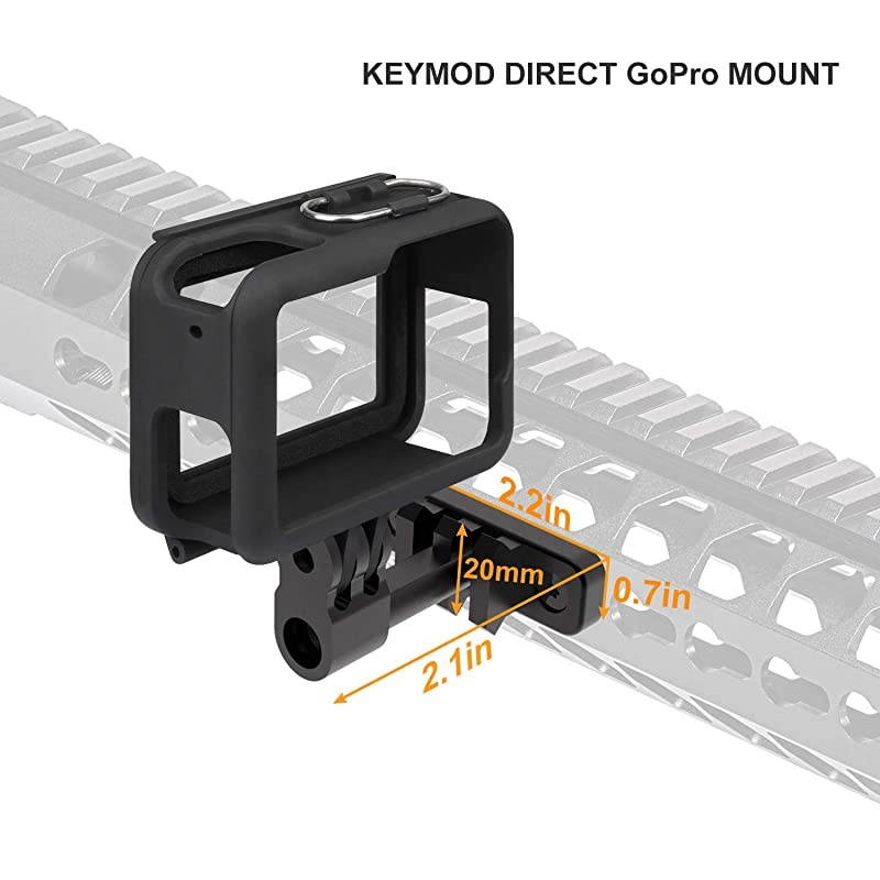 Keymod GoPro Mount 2 in 1 Side Gun Rail Mount for GoPro and Keymod Picatinny Rail 90 Degree Camera Mount for Keymod System