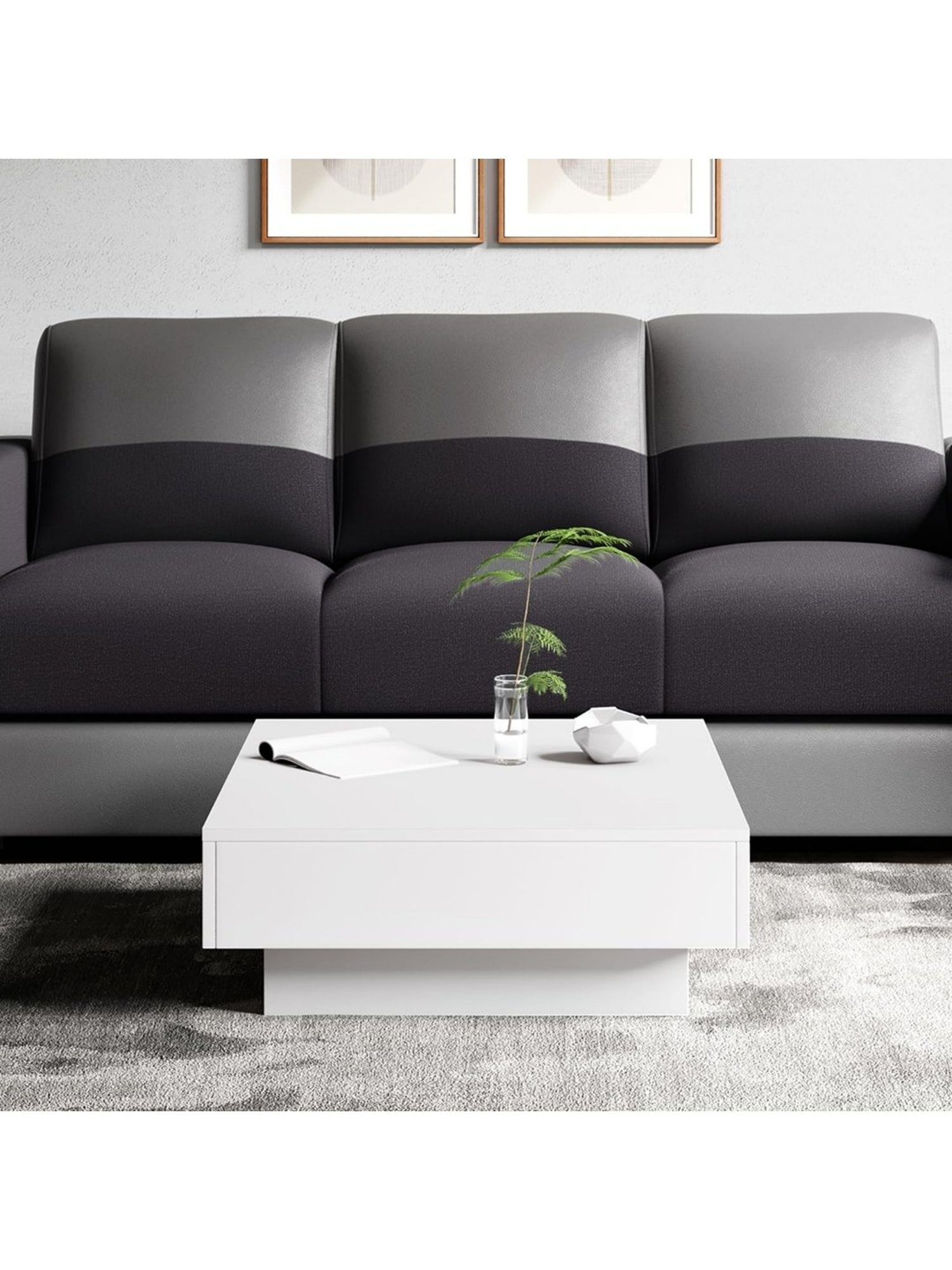 Glass Oval Living Room Metal Coffee Table - Saracina Home