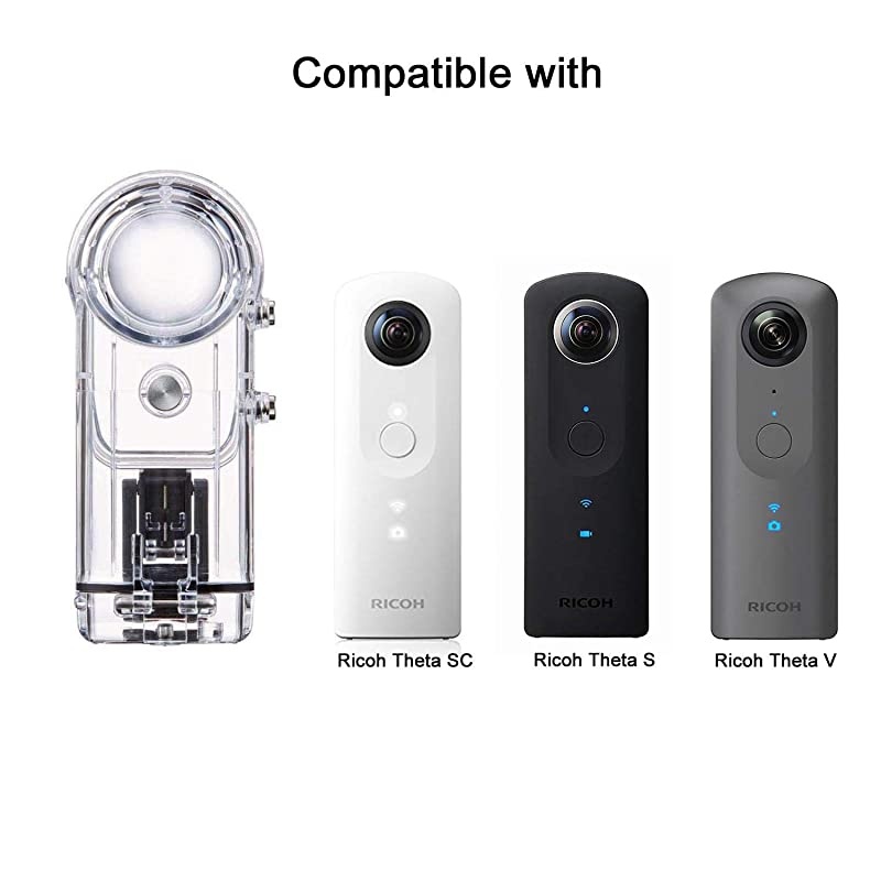 Housing Case for Ricoh Theta Spherical Cameras (V, S & SC) with Underwater Diving 30M Protective Shell Accessories