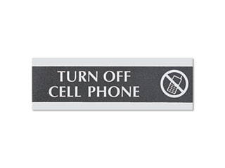 Headline Sign Century Series Office Sign TURN OFF CELL PHONE 9 x 3 4759