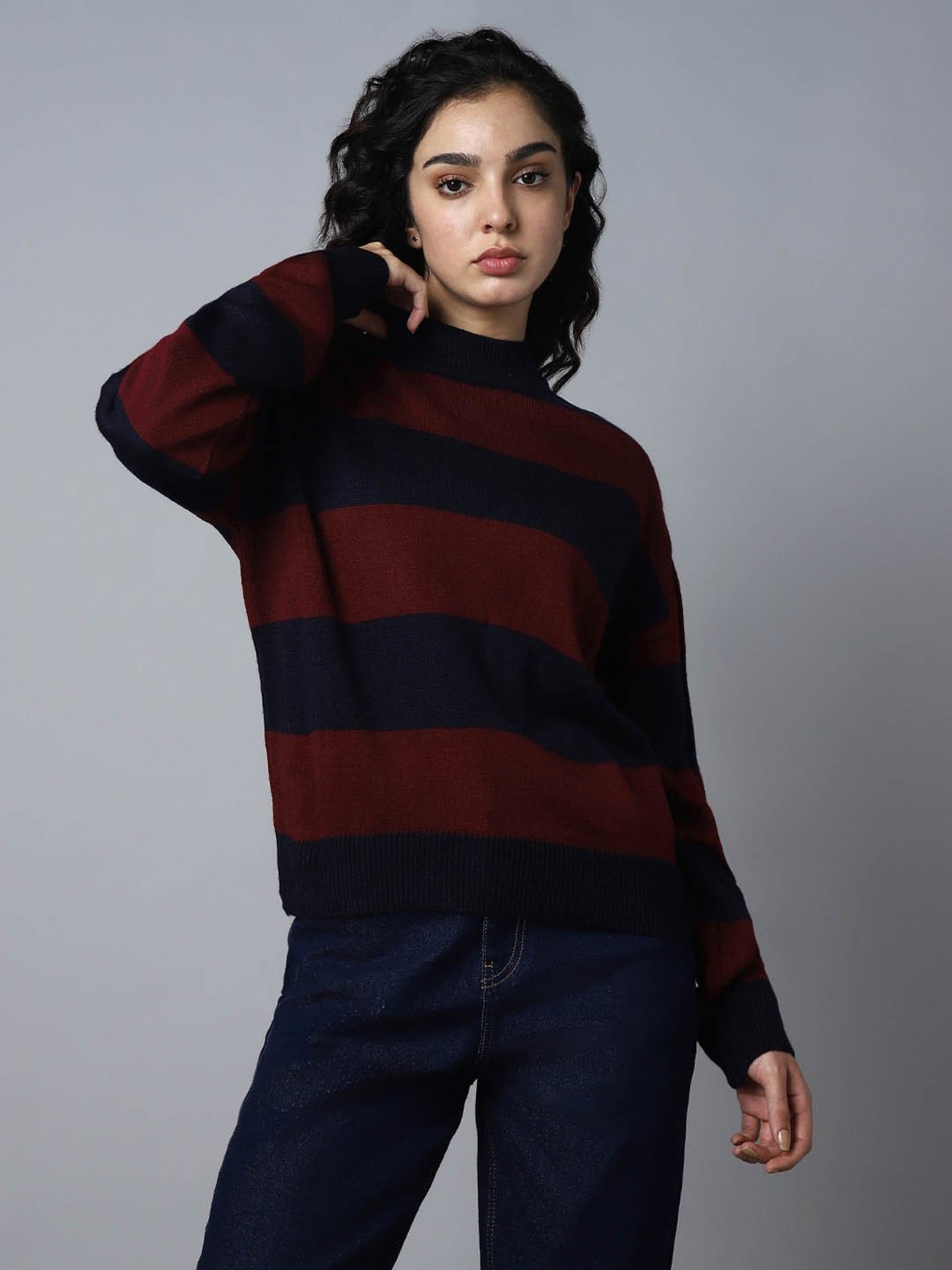 High Star Maroon & Navy Sweater