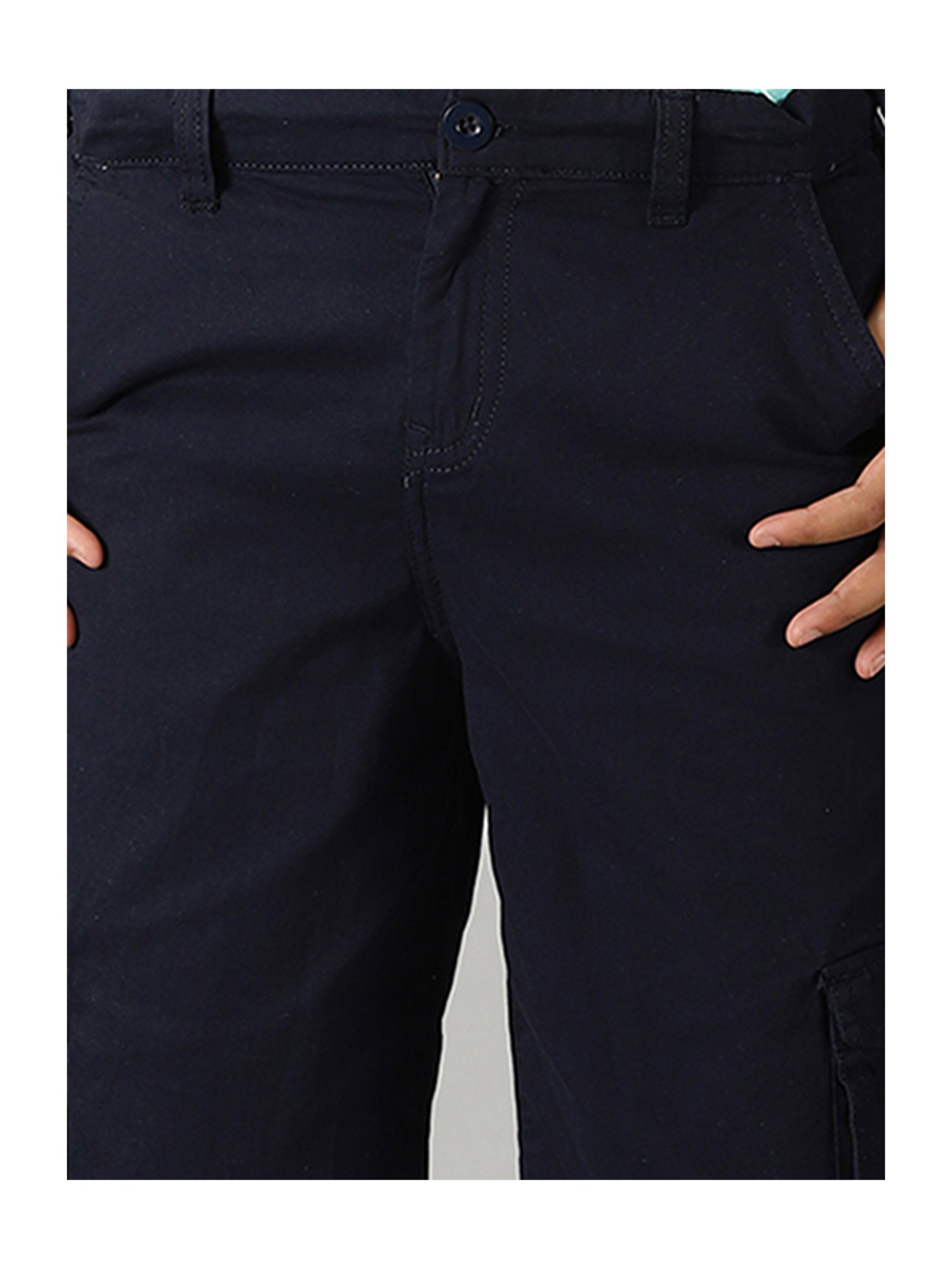 Kiddopanti Kids Navy Solid Shorts
