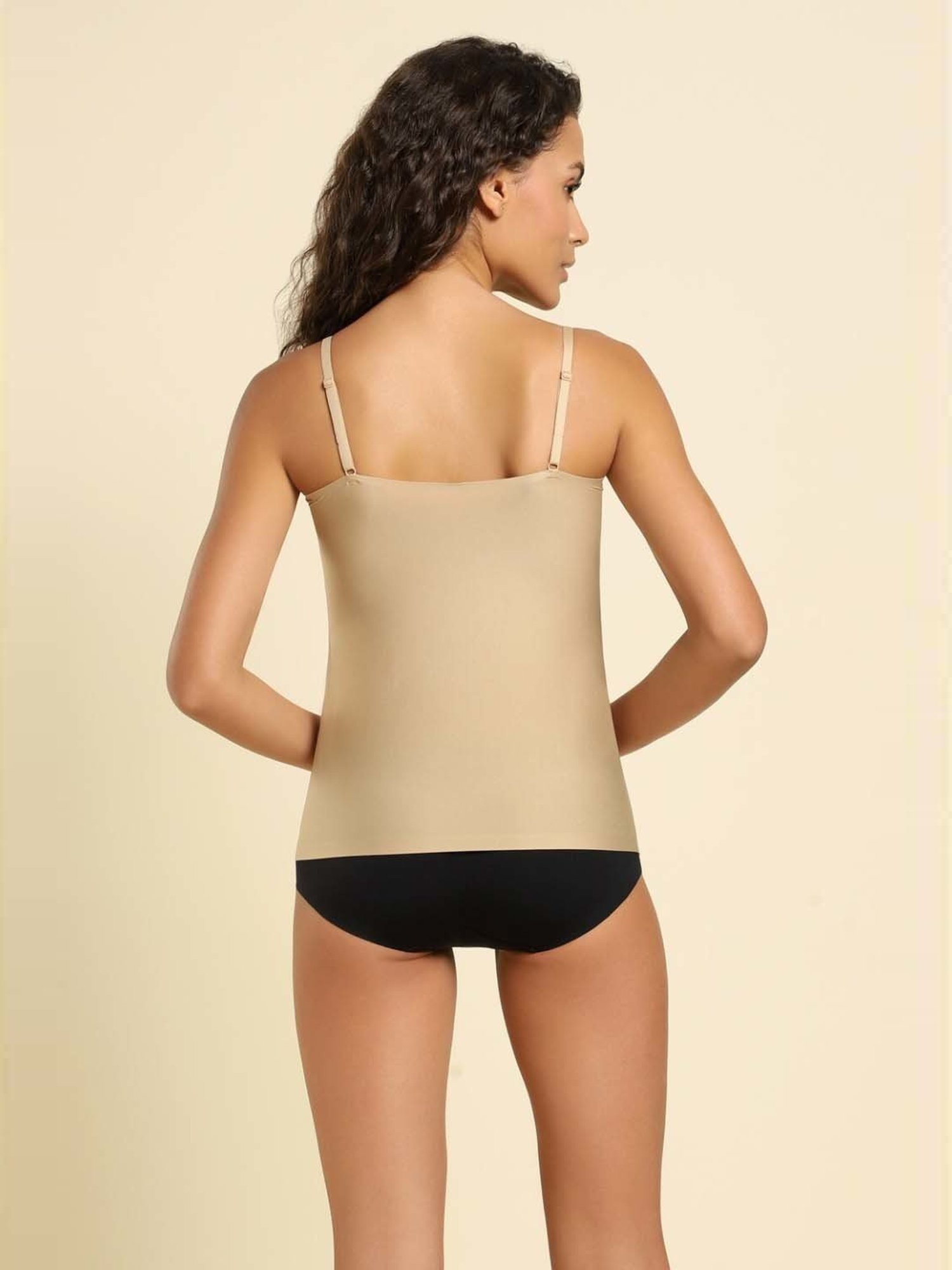 Superstar by Westside White Ribbed Cotton Blend Tank Top