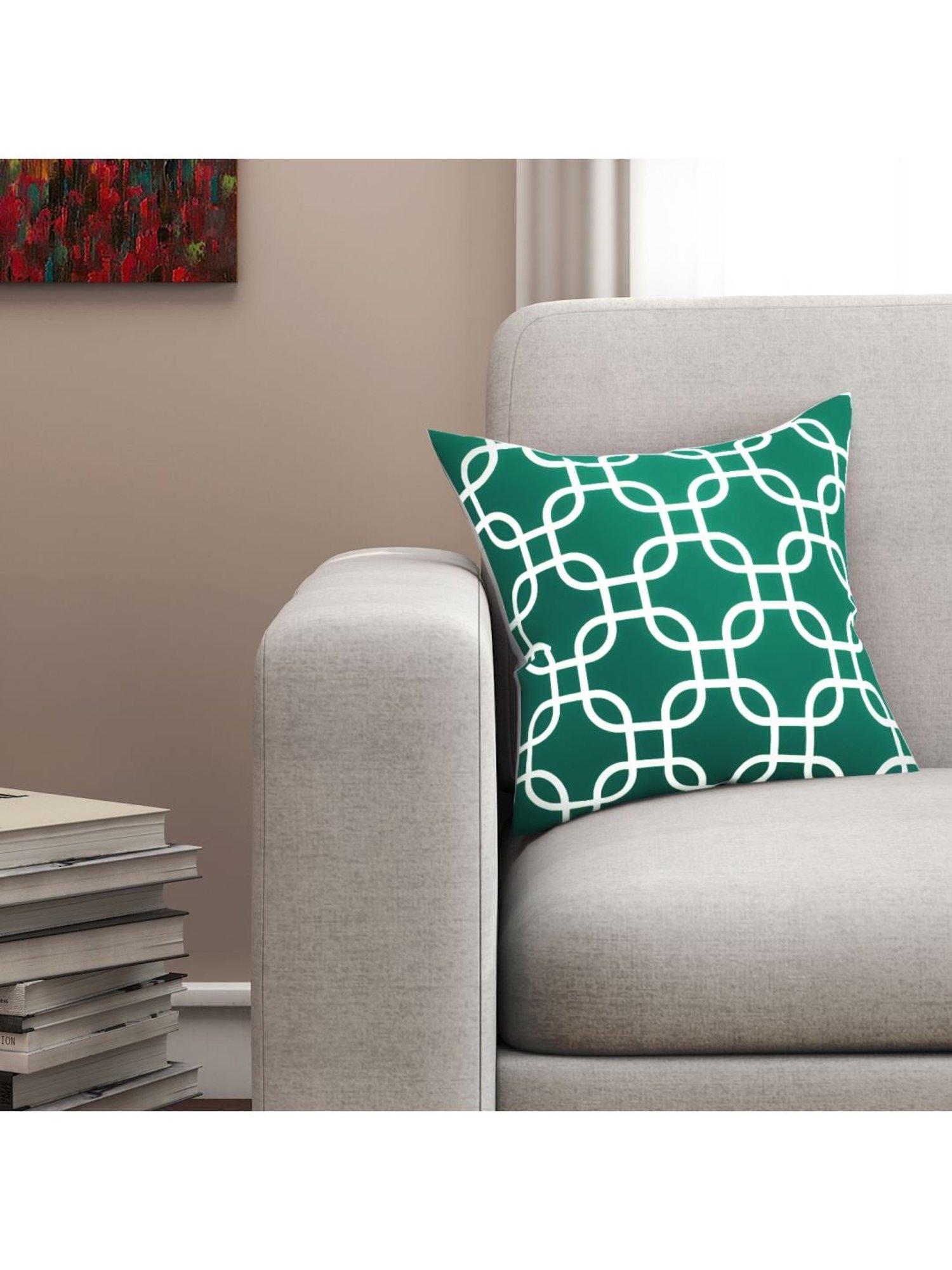 SEJ by Nisha Gupta Green Cushion Covers - Set of 1