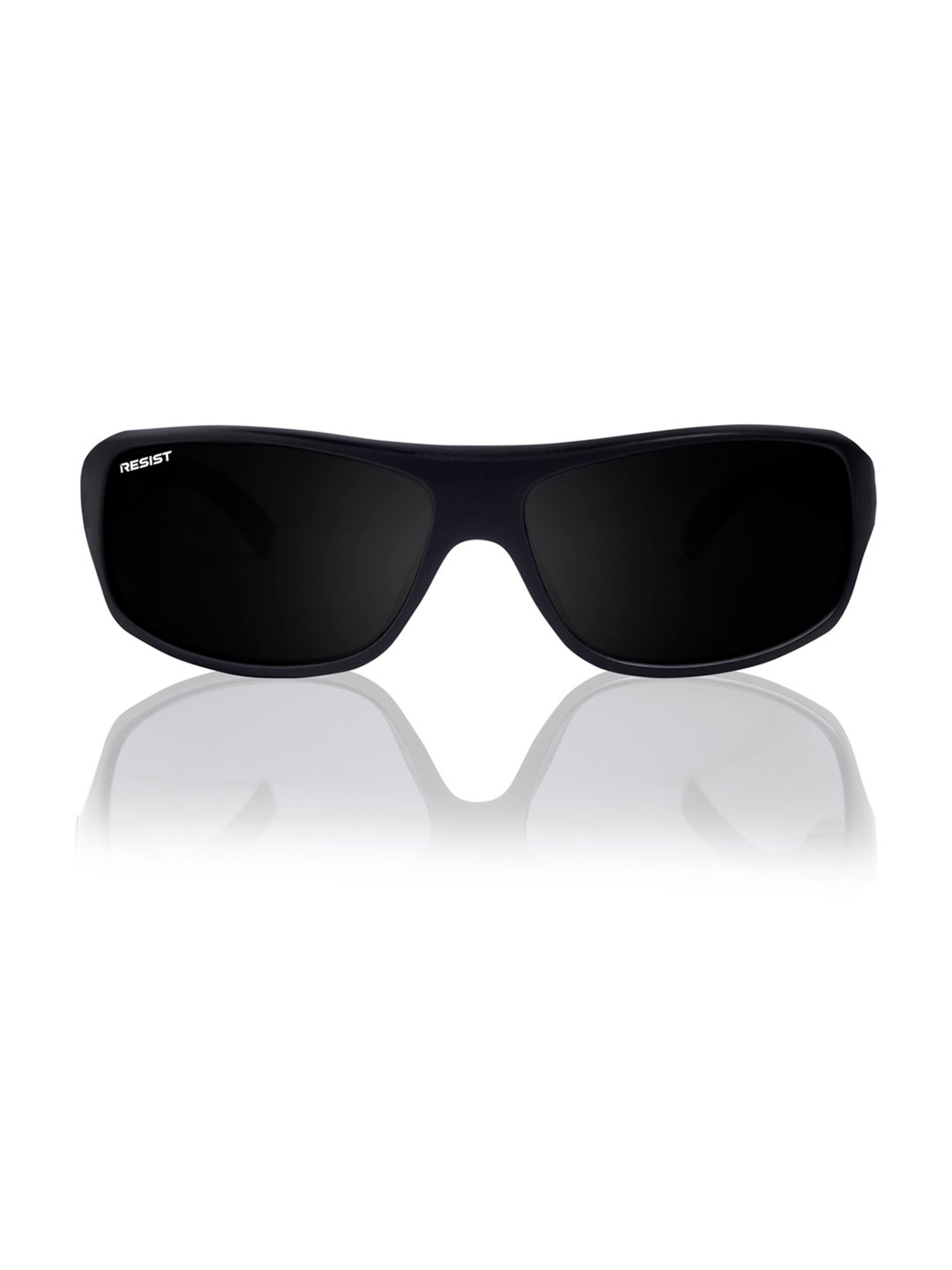 Resist Eyewear Black Wraparound UV Protection Unisex Sunglasses