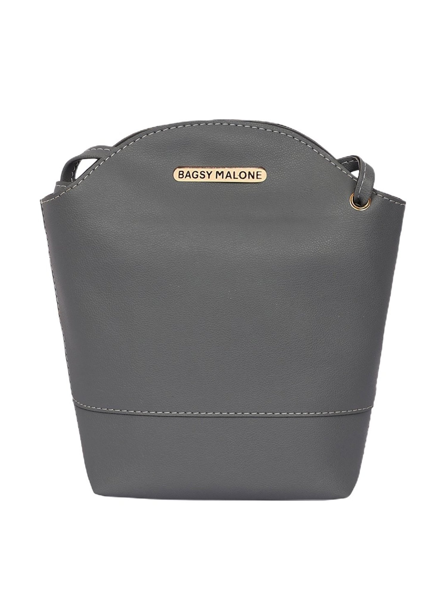 Bagsy Malone Grey Solid Medium Handbag