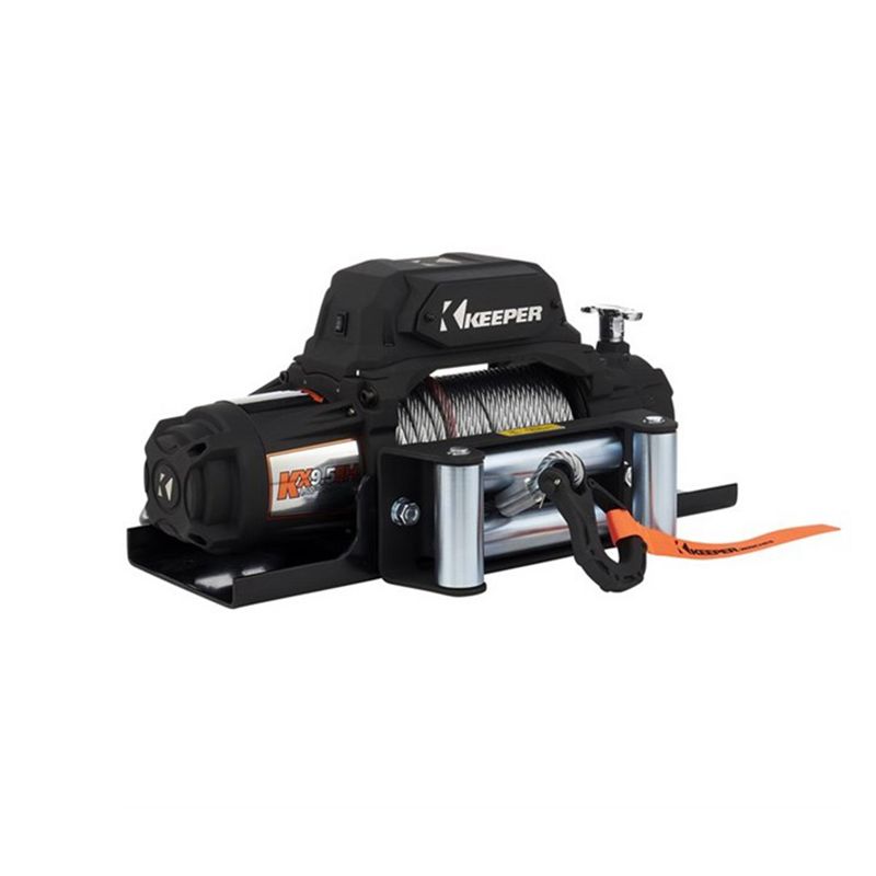 Keeper KX95122H Extreme Series 12 Volt 9500 Pound Capacity Electric Winch for Mid/Full Size Vehicles with 100 Foot Galvanized Wire Rope Cable, Black