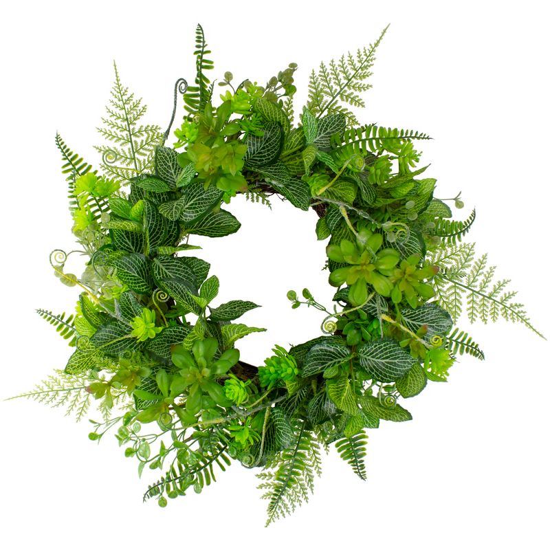 Northlight Frosted Pine Cone and Foliage Artificial Christmas Twig Wreath - 15 Inch, Unlit