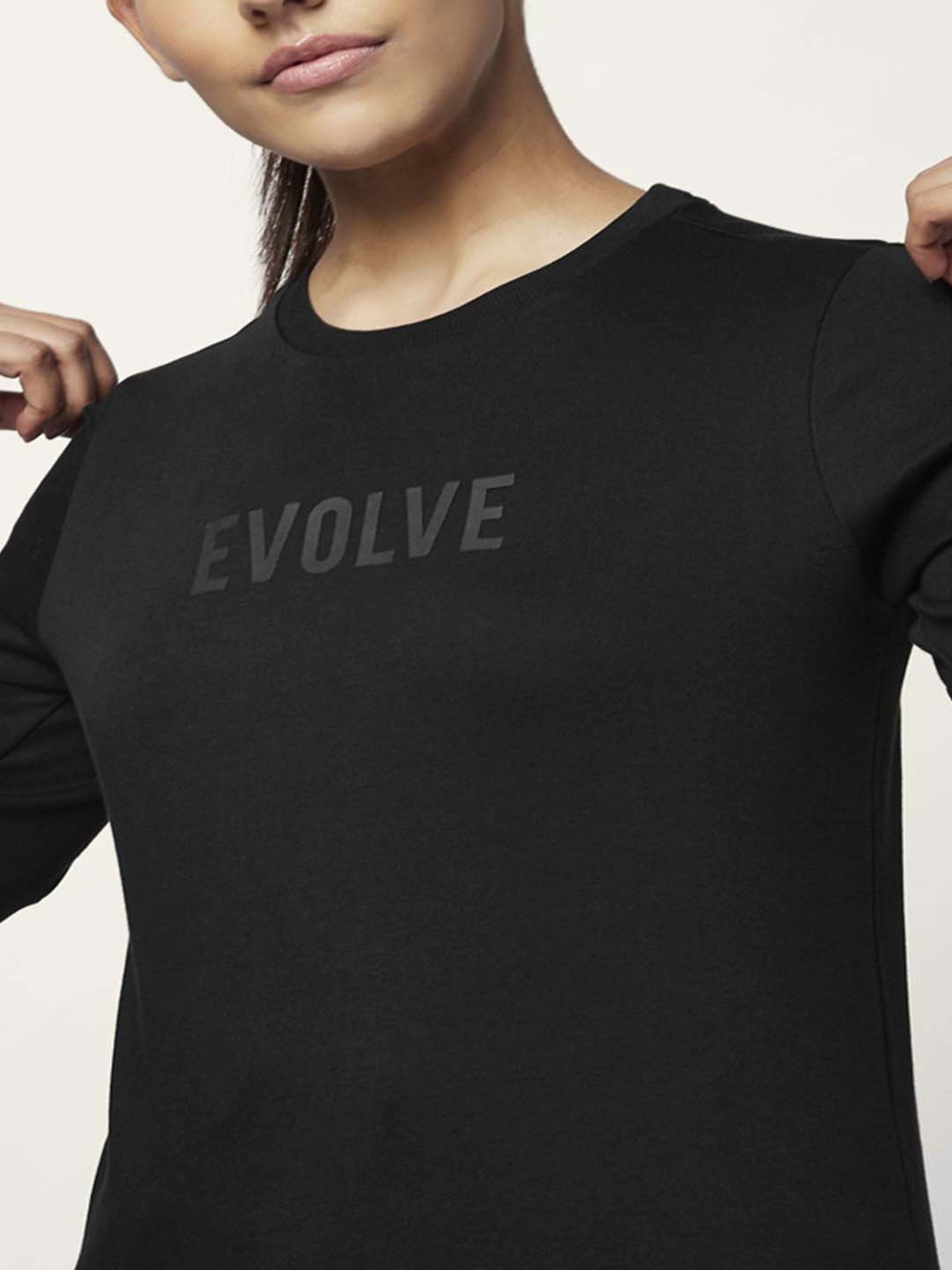 Ajile by Pantaloons Black Cotton Printed Sports Top