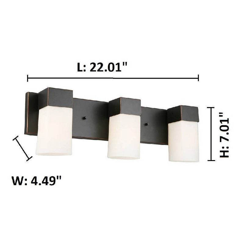 Ciara Springs 3 Vanity Light Bronze/White - EGLO