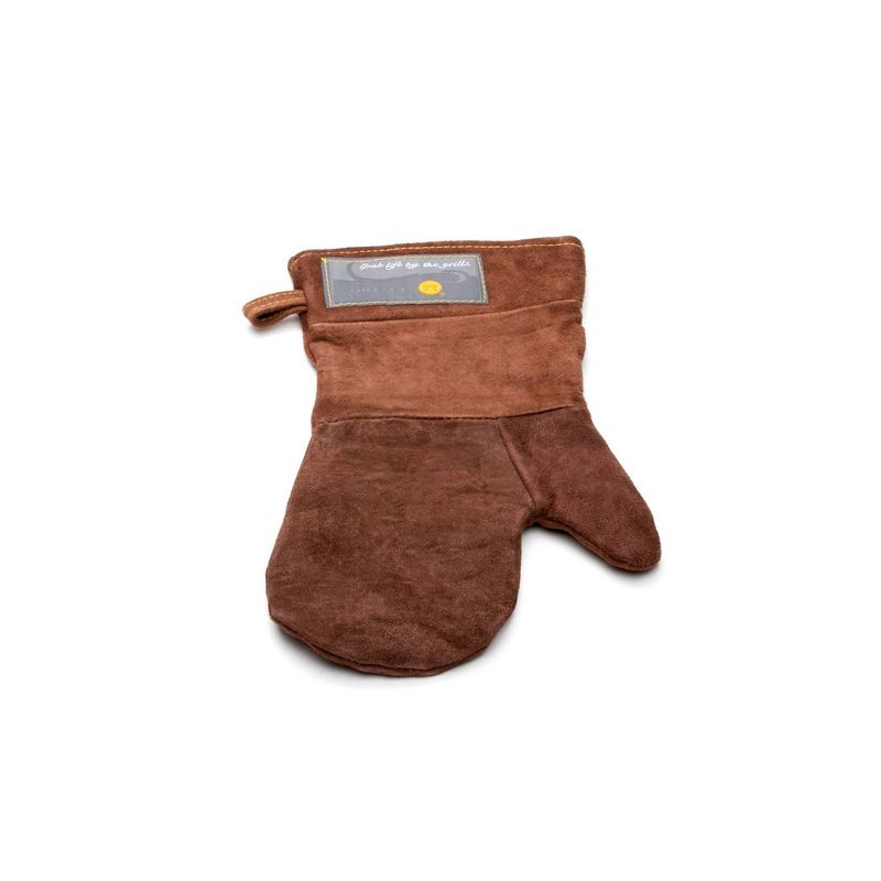15" Leather Grill Mitt Brown - Outset