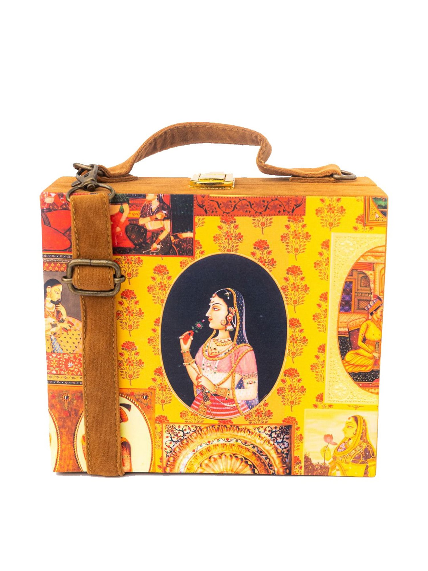 NR by Nidhi Rathi Yellow Fabric Clutch