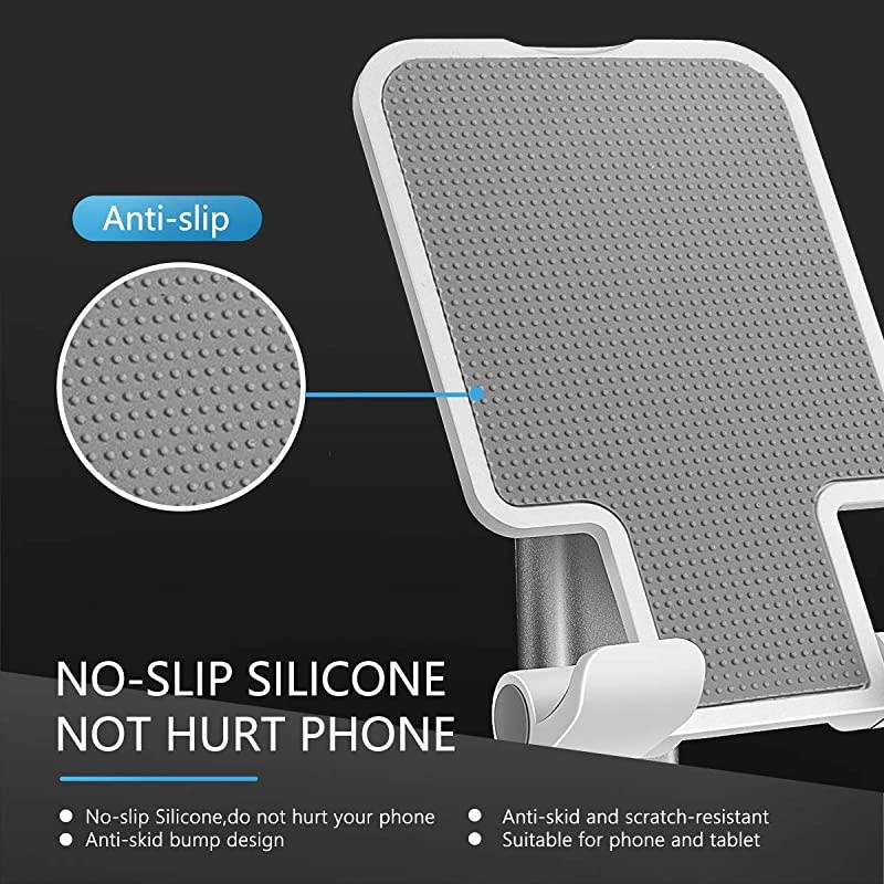 Phone StandAngle Height Adjustable Phone Stand for DeskFully Foldable Phone Holder StamdCradleDockTablet StandCompatible with All Mobile Phone