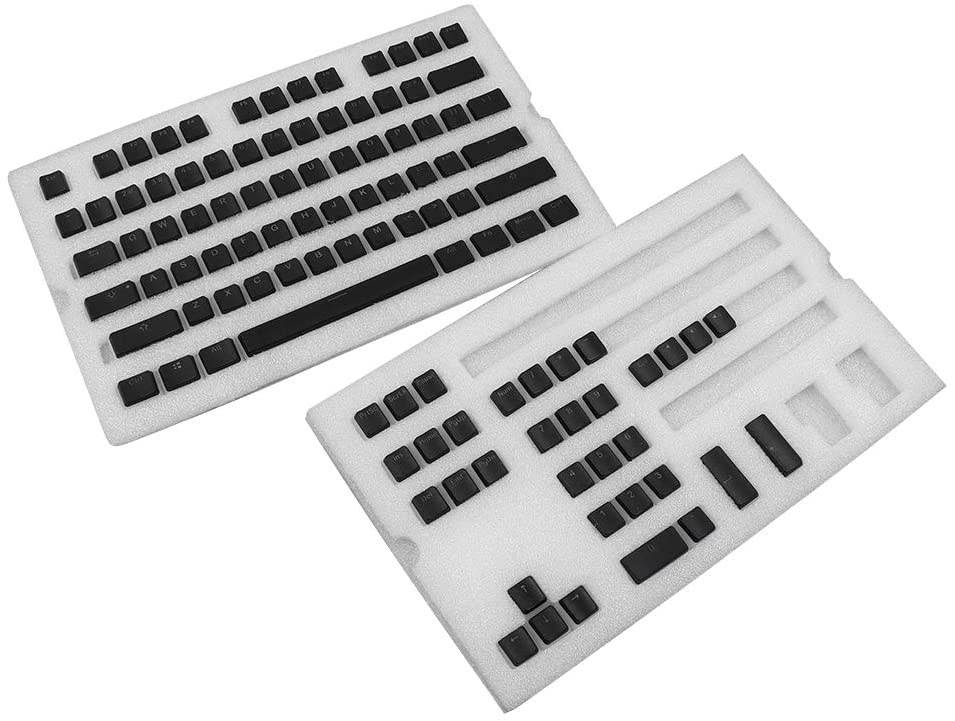 EPOMAKER 108 Keys OEM PBT Double Shot Pudding Keycaps Set with Translucent Layer for Mechanical Keyboard (Black)