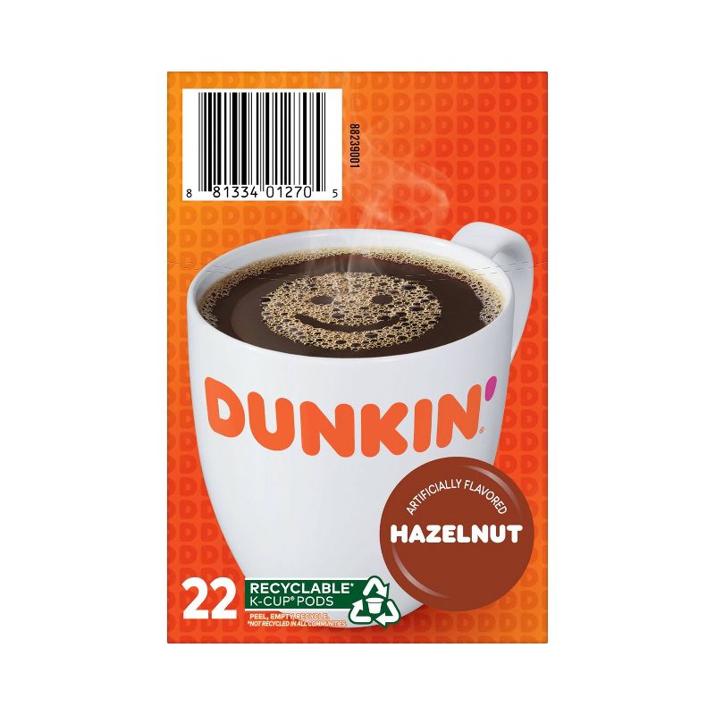 Dunkin' Hazelnut Flavored Medium Roast Coffee - Keurig K-Cup Pods - 22ct