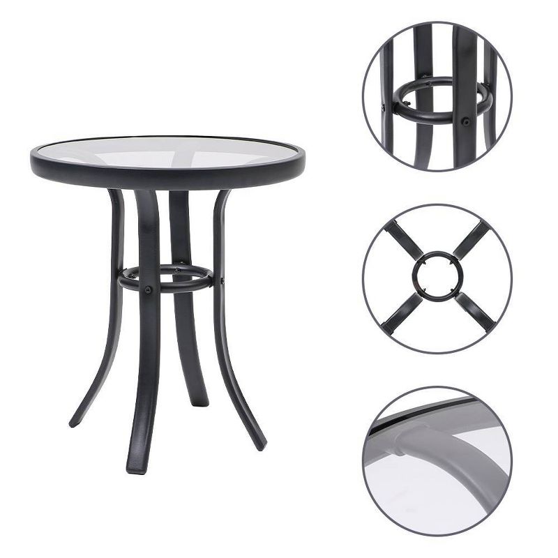 3pc Outdoor Conversation Set with Rocking Chairs & Table - Gray - Crestlive Products