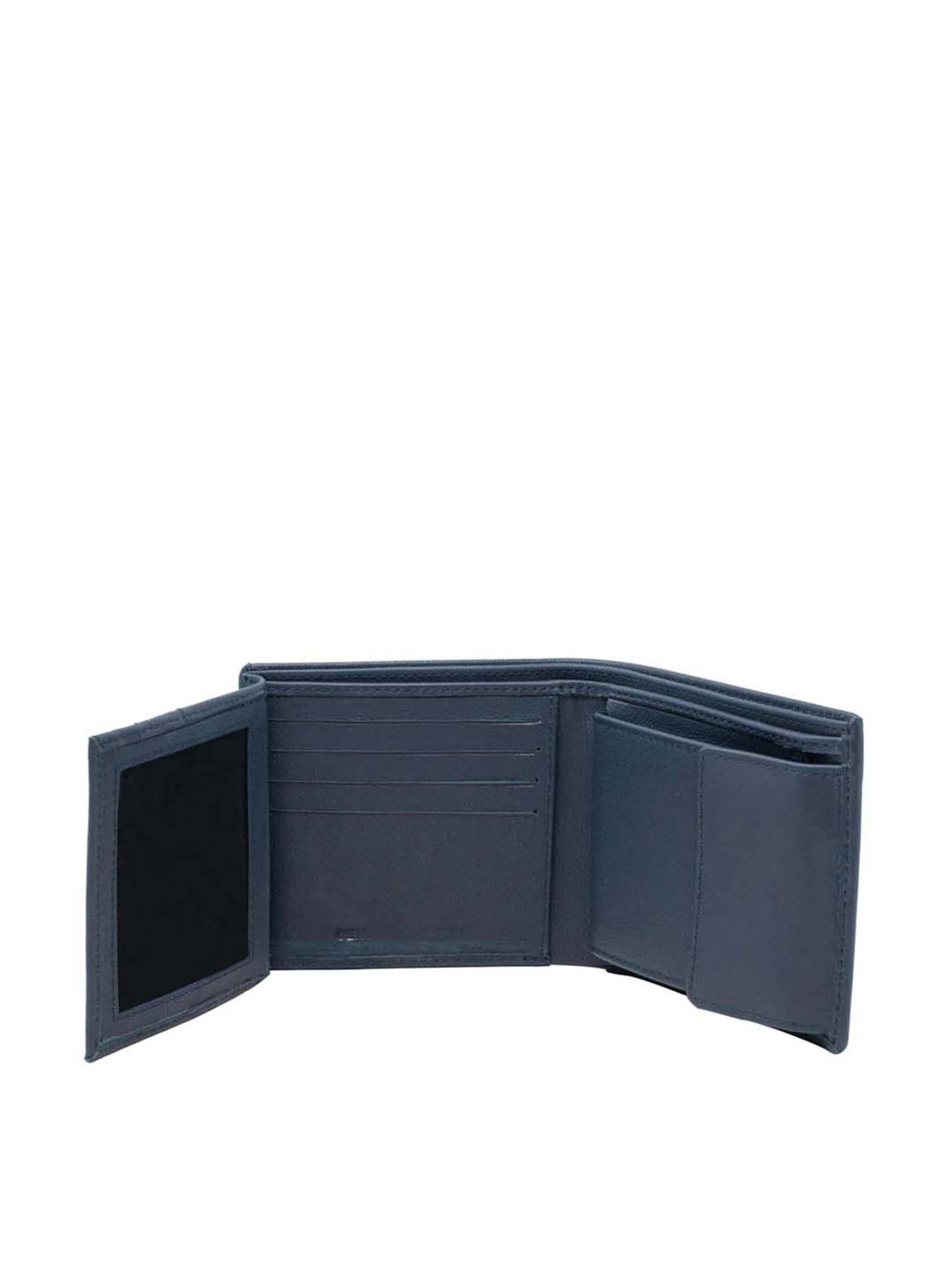 Tohl Navy Casual Leather Bi-Fold Wallet for Men