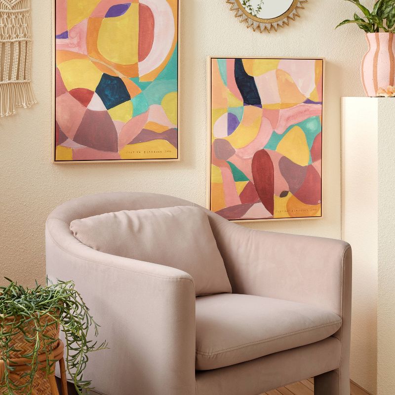 (Set of 2) 18" x 24" Shapes and Lines Framed Wall Arts - Opalhouse™ designed with Jungalow™