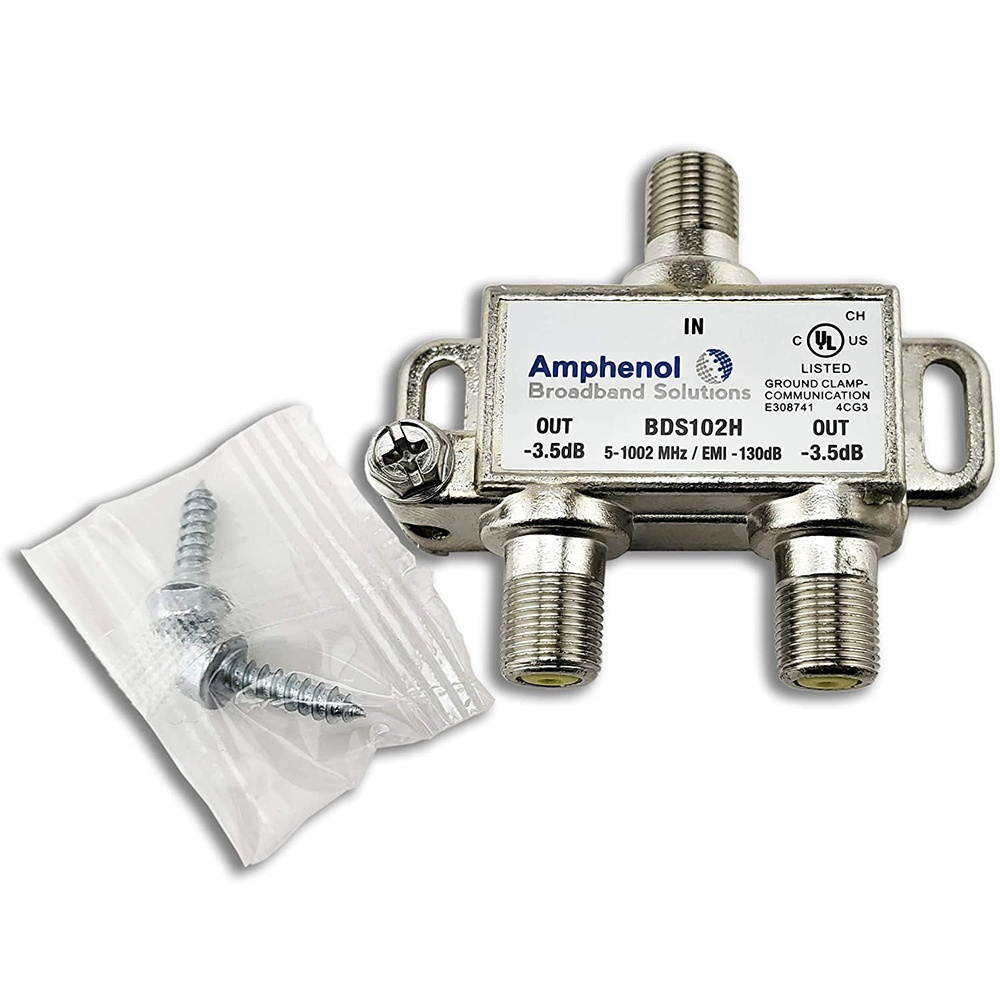 2 WAY EXTREME HD DIGITAL 1GHz HIGH PERFORMANCE COAX CABLE SPLITTER - (BDS102H) 2 Pack